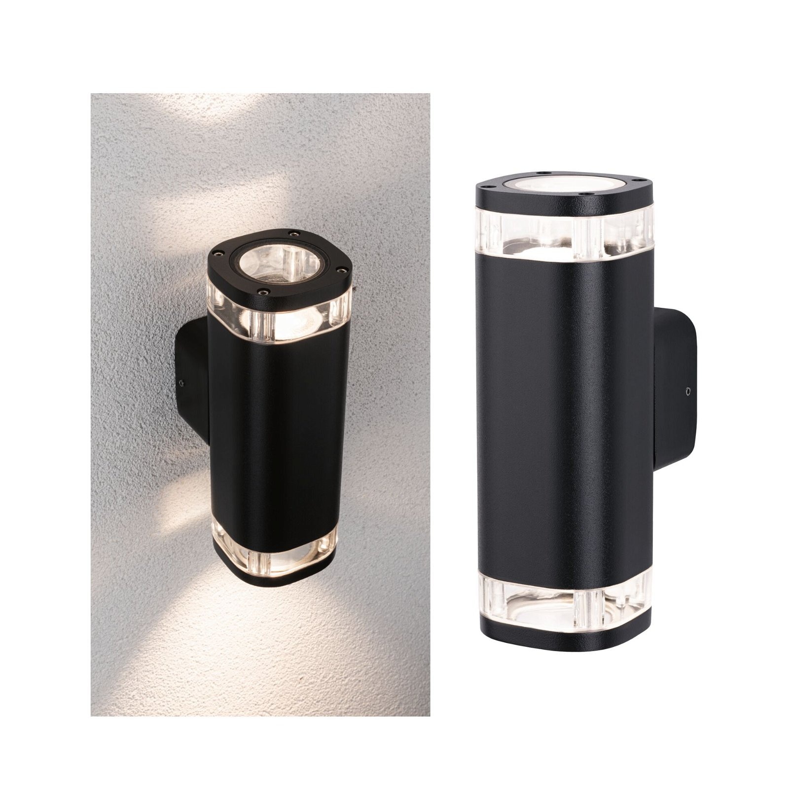 Paulmann Außen-Wandleuchte »Colum IP44 80x112mm max. 20W 230V Anthrazit Aluminium«, 2 flammig, Leuchtmittel GU10 | ohne Leuchtmittel, seewasserresistent