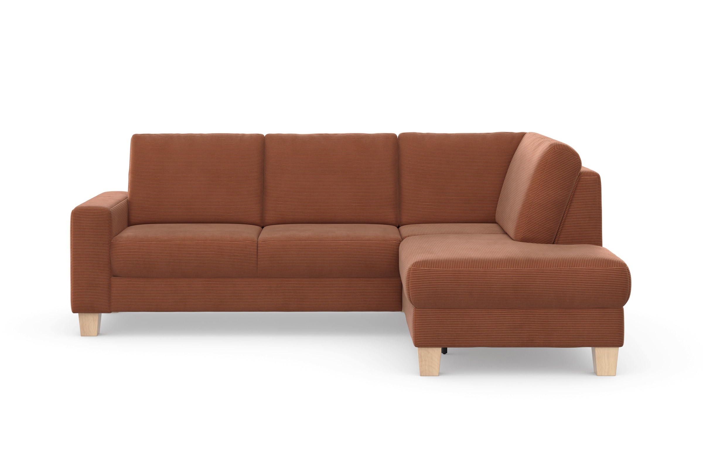 Home affaire Ecksofa »Summer L-Form«, mit Ottomane, wahlweise mit Bettfunktion und Bettkasten, Cord-Bezug