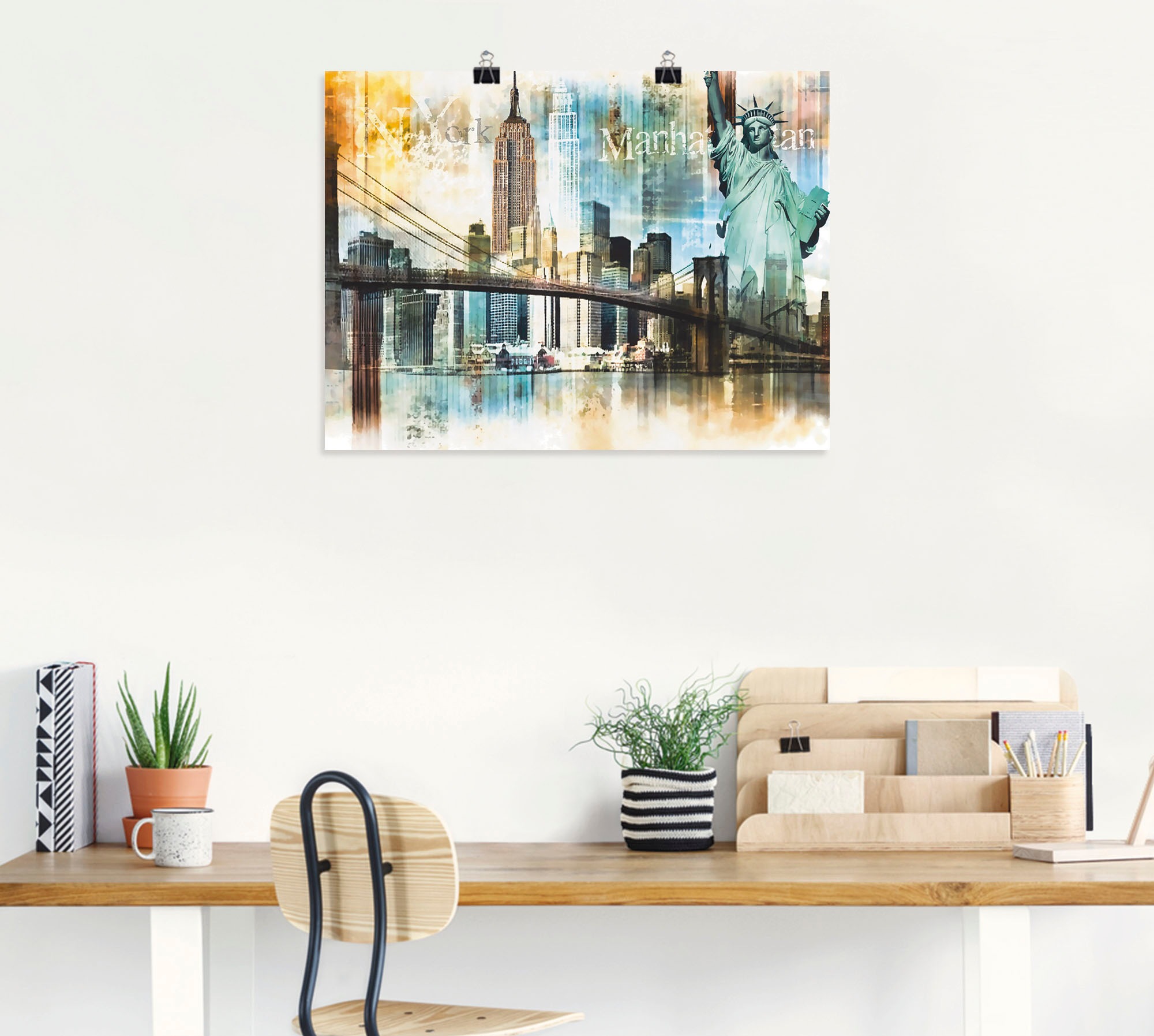 Artland Wandbild »New York Skyline Collage IV«, Amerika, (1 St.), als Leinwandbild, Poster in verschied. Größen