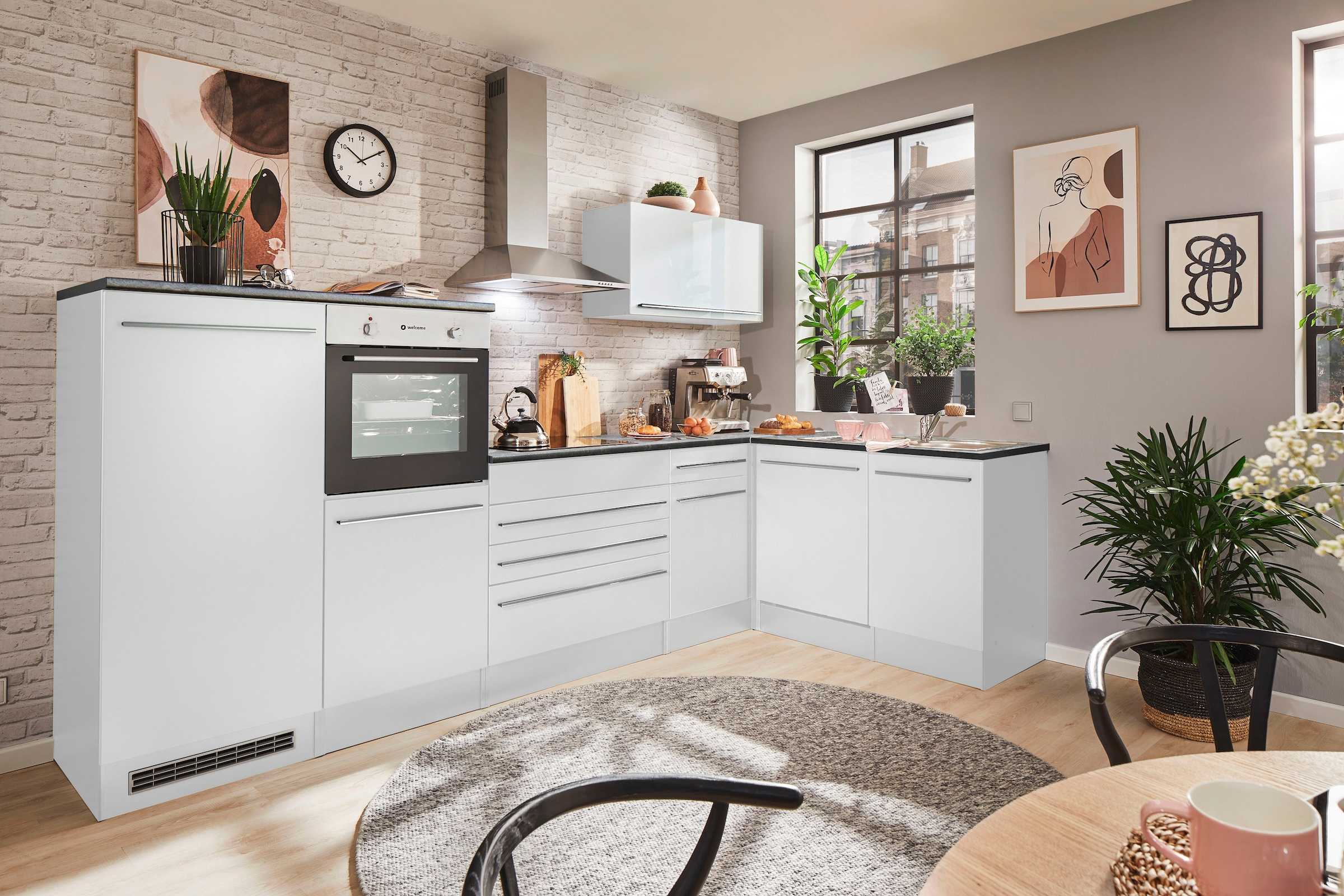 BASIC by Balculina Winkelküche »Jazz«, Stellbreite 320/175 cm, wahlweise mit E-Geräten