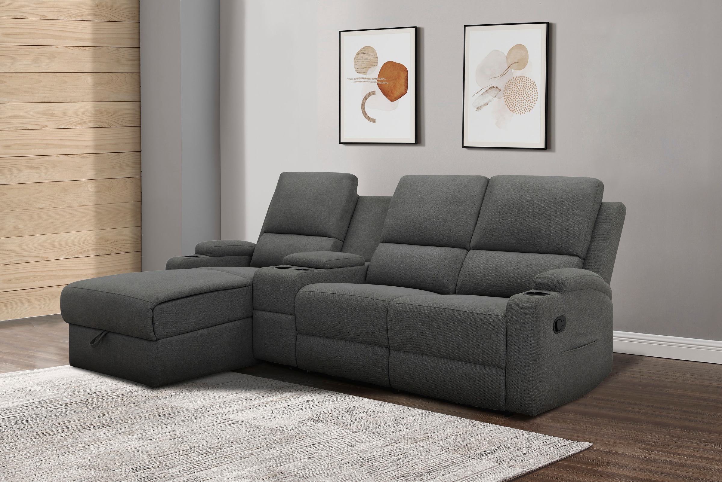 Home affaire Ecksofa »NAPORI Multimediasofa, 3er Kinosessel XXL, L-Form, 3 günstig online kaufen