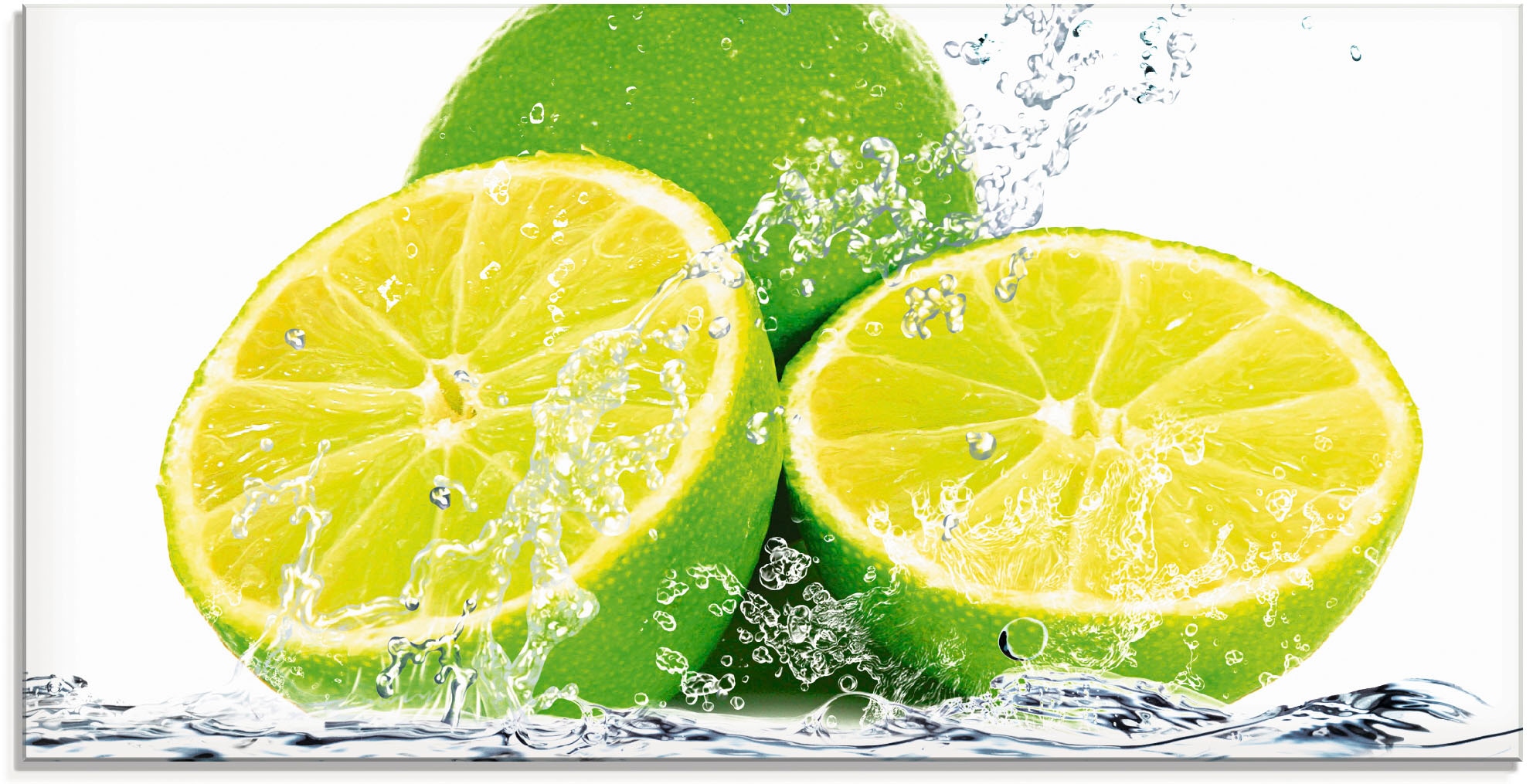 Artland Glasbild »Limette mit Spritzwasser« Lebensmittel 1 Stk. tlg. in ver günstig online kaufen