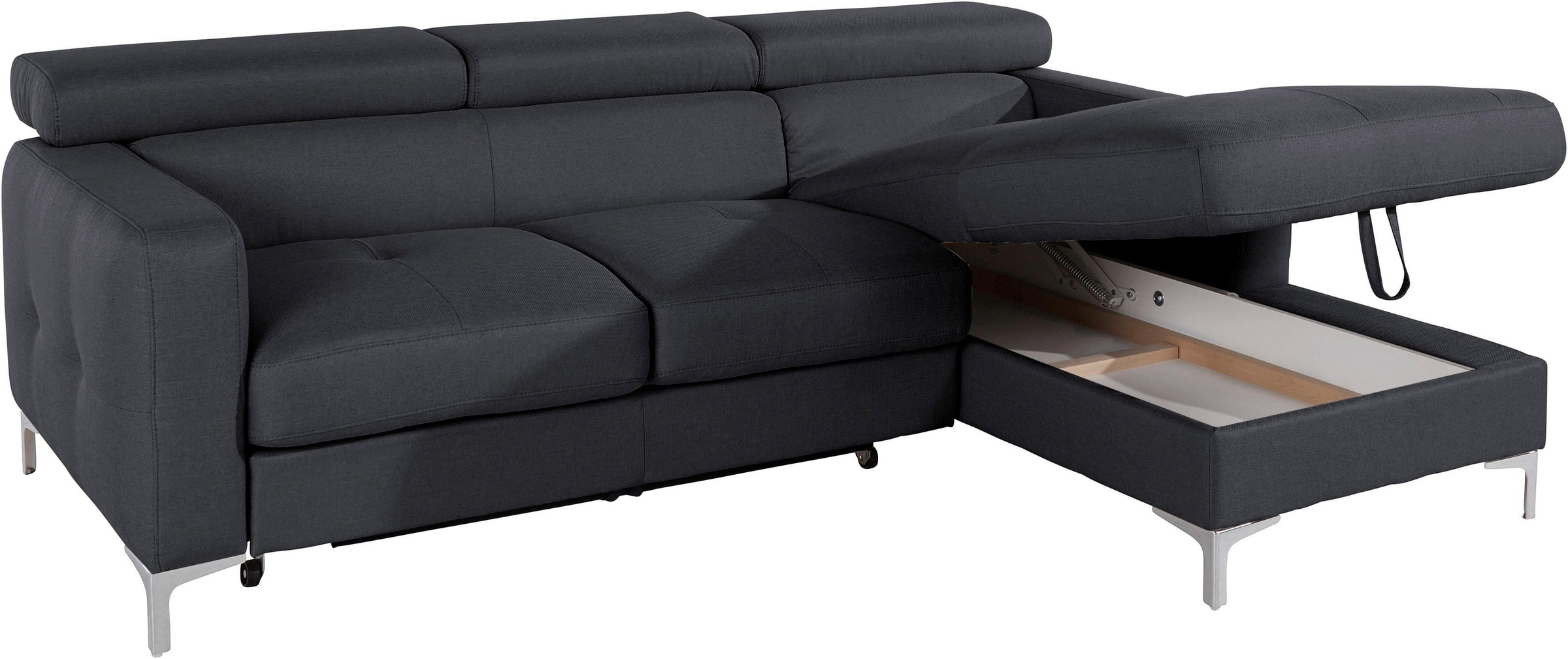COTTA Ecksofa »Sammy L-Form«, mit Kopfteilverstellung, wahlweise mit Bettfunktion & Bettkasten