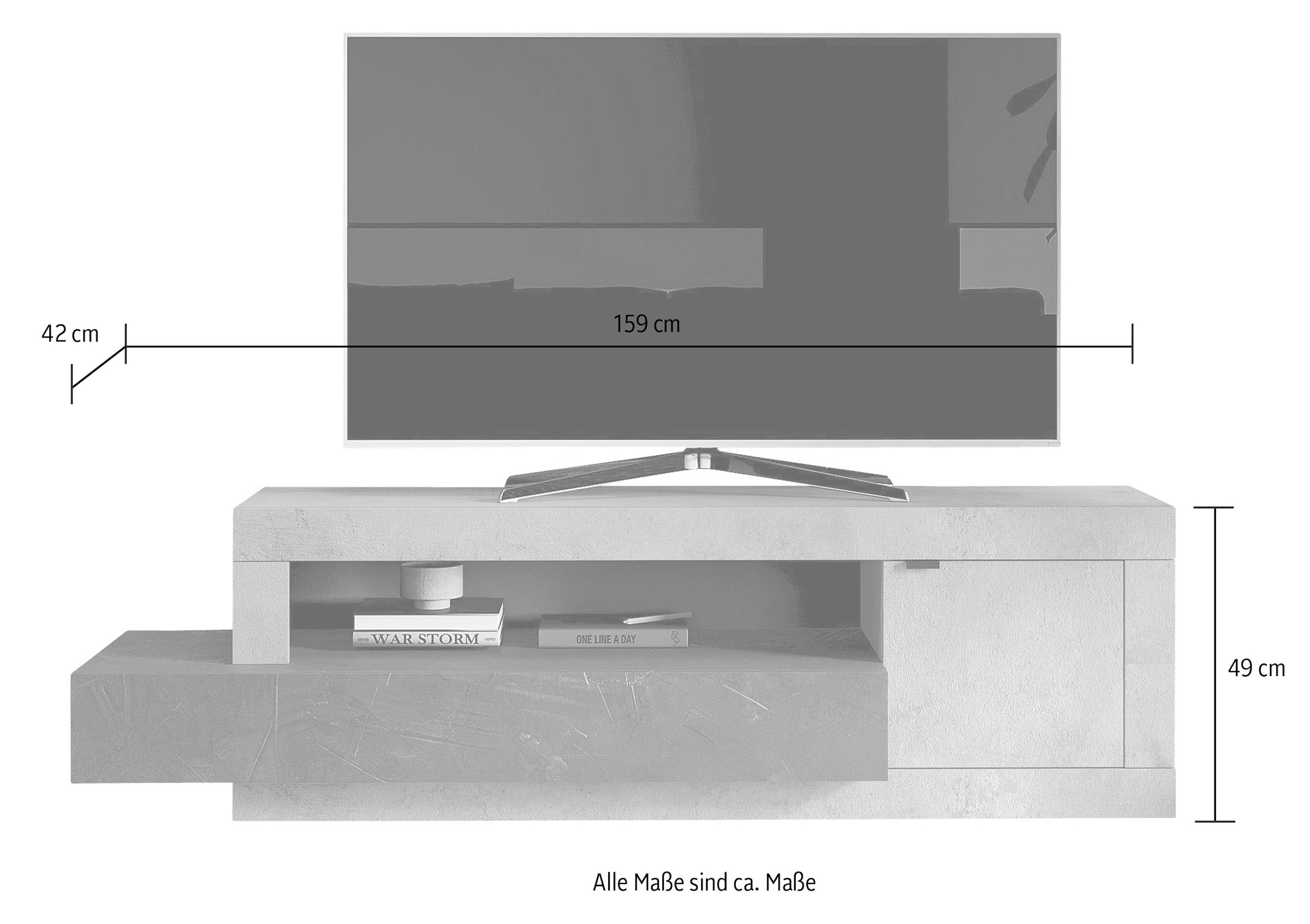 INOSIGN Lowboard »Freedom«, Breite 159 cm mit 1 Tür und 1 Schubkasten