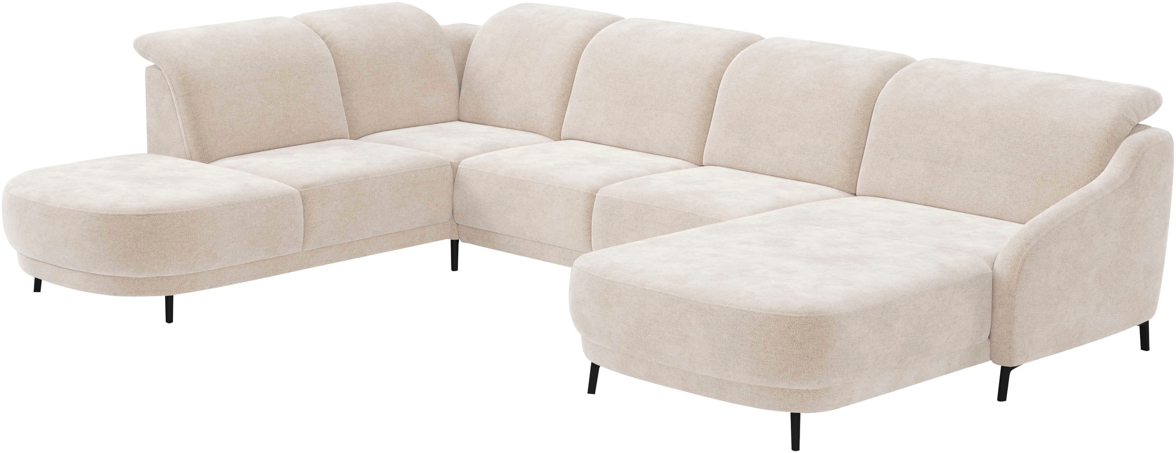 sit&more Wohnlandschaft »Blues U-Form«, inkl. Kopfteilverstellung, wahlweise mit Klapptisch und USB