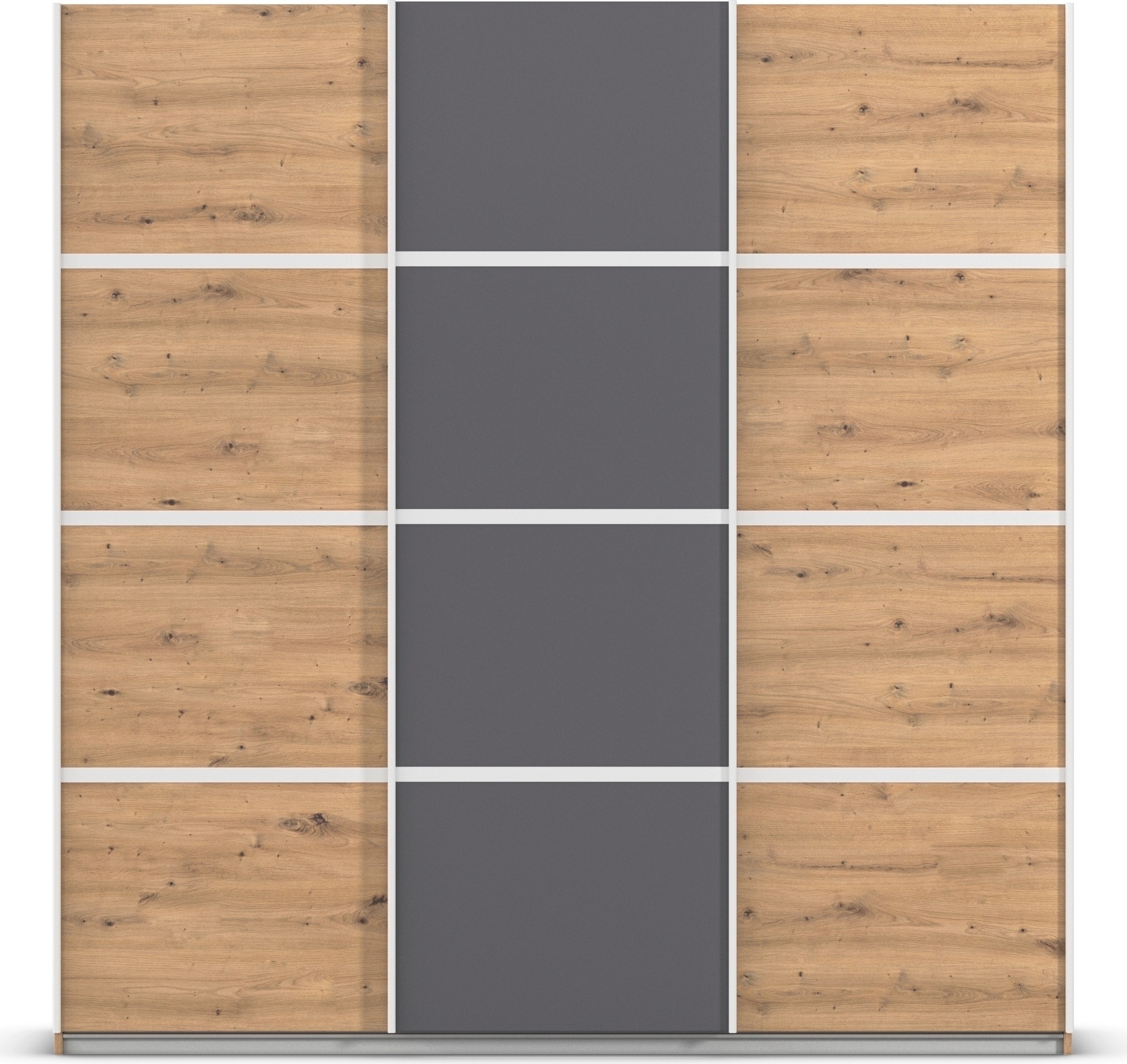 rauch Kleiderschrank »Schwebetürenschrank Garderobe Schrank TOP ANGEBOT Avola«, (in 3 verschiedenen Ausstattungen BASIC/CLASSIC/PREMIUM), mit eleganten Zierleisten in Chrom, Schwarz oder Weiß MADE IN GERMANY
