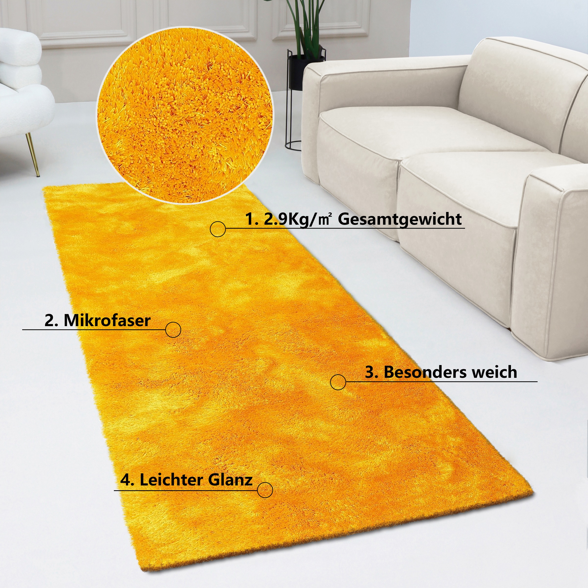 Bruno Banani Hochflor-Läufer »Dana Teppich, Kundenliebling«, rechteckig, 30 günstig online kaufen