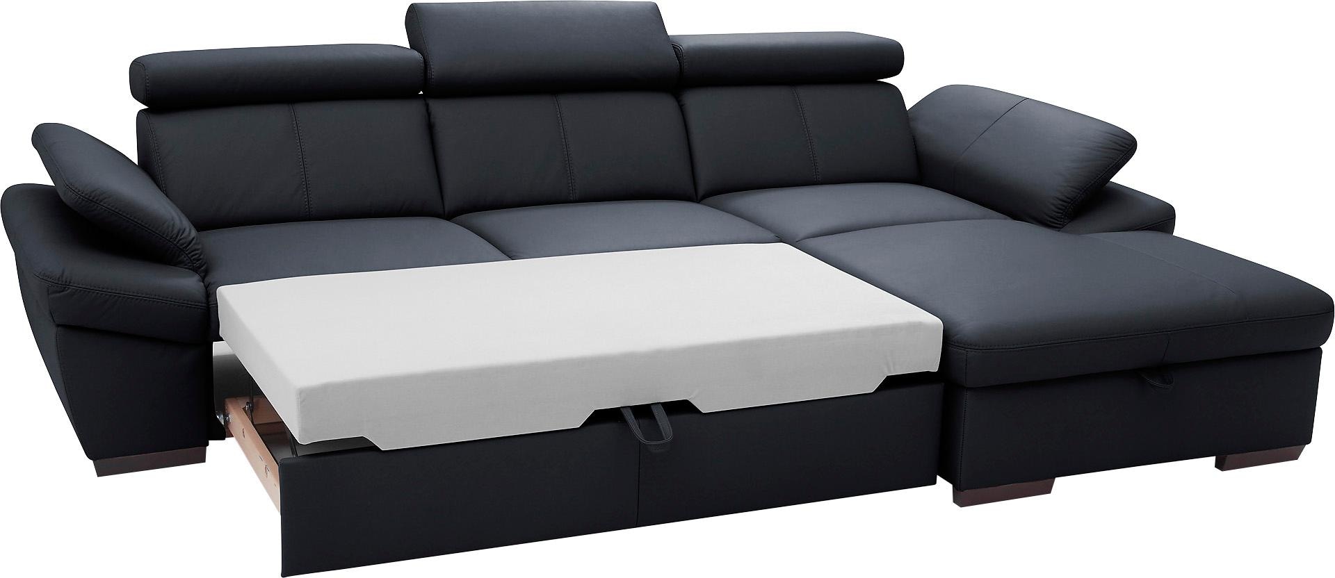 exxpo - sofa fashion Ecksofa »Salerno, klassisch modernes Funktionssofa, hoher Sitzkomfort, L-Form«, inkl. Kopf- und Armteilverstellung, wahlweise mit Bettfunktion