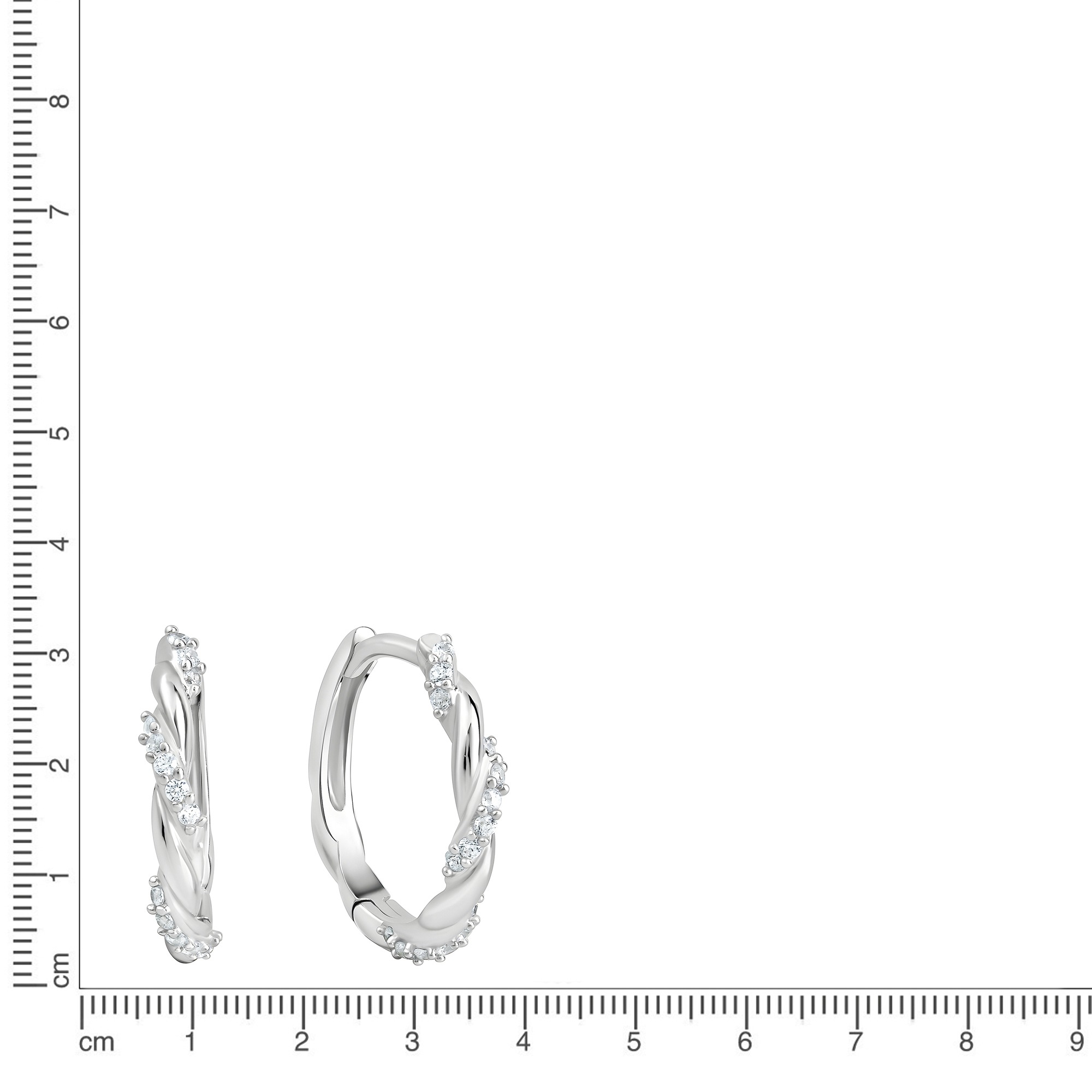 Vivance Paar Creolen »925/- Sterling Silber rhodiniert glanz Zirkonia«