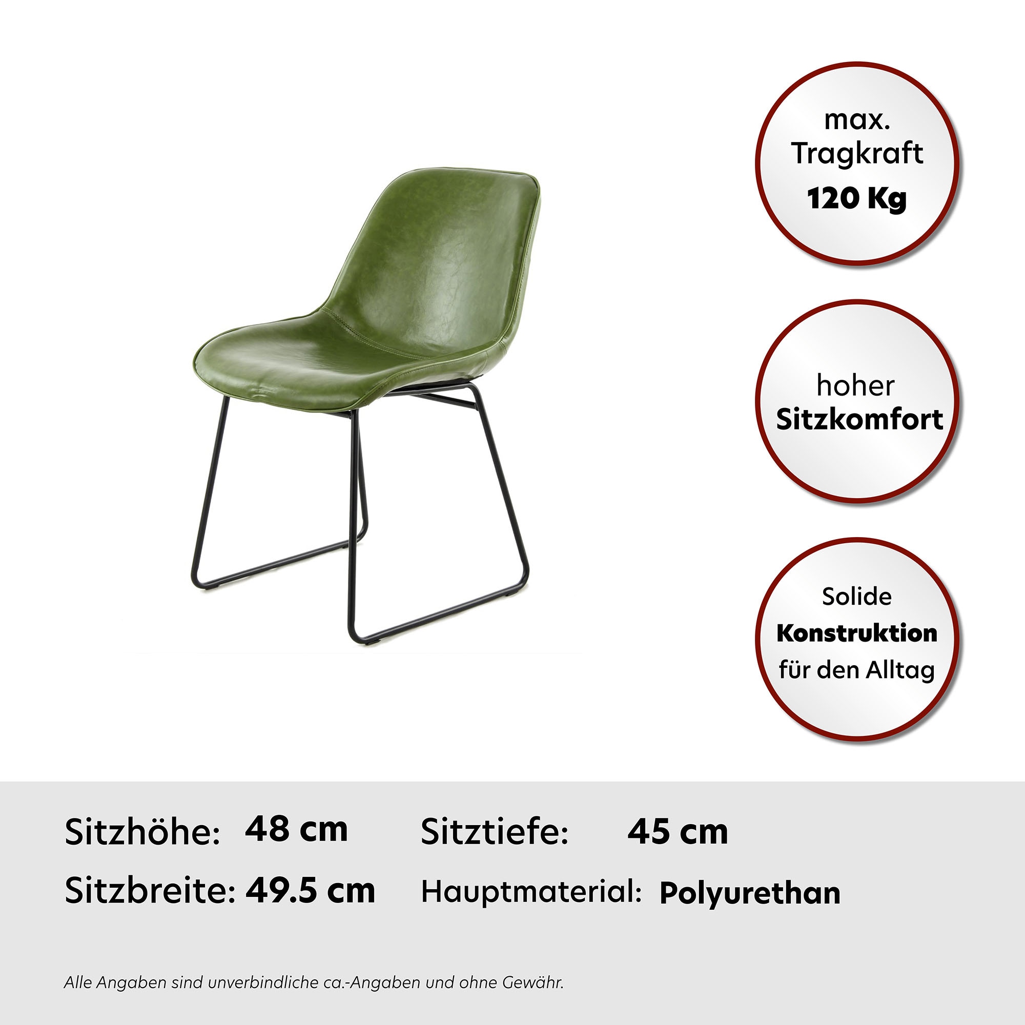 Kayoom Stuhl »Stuhl Cora 110 2er-Set, Esszimmerstuhl in robuster Aufmachung«, (Set), 2 St., pflegeleicht, modern, strapazierfähig, Blickfang in jedem Raum