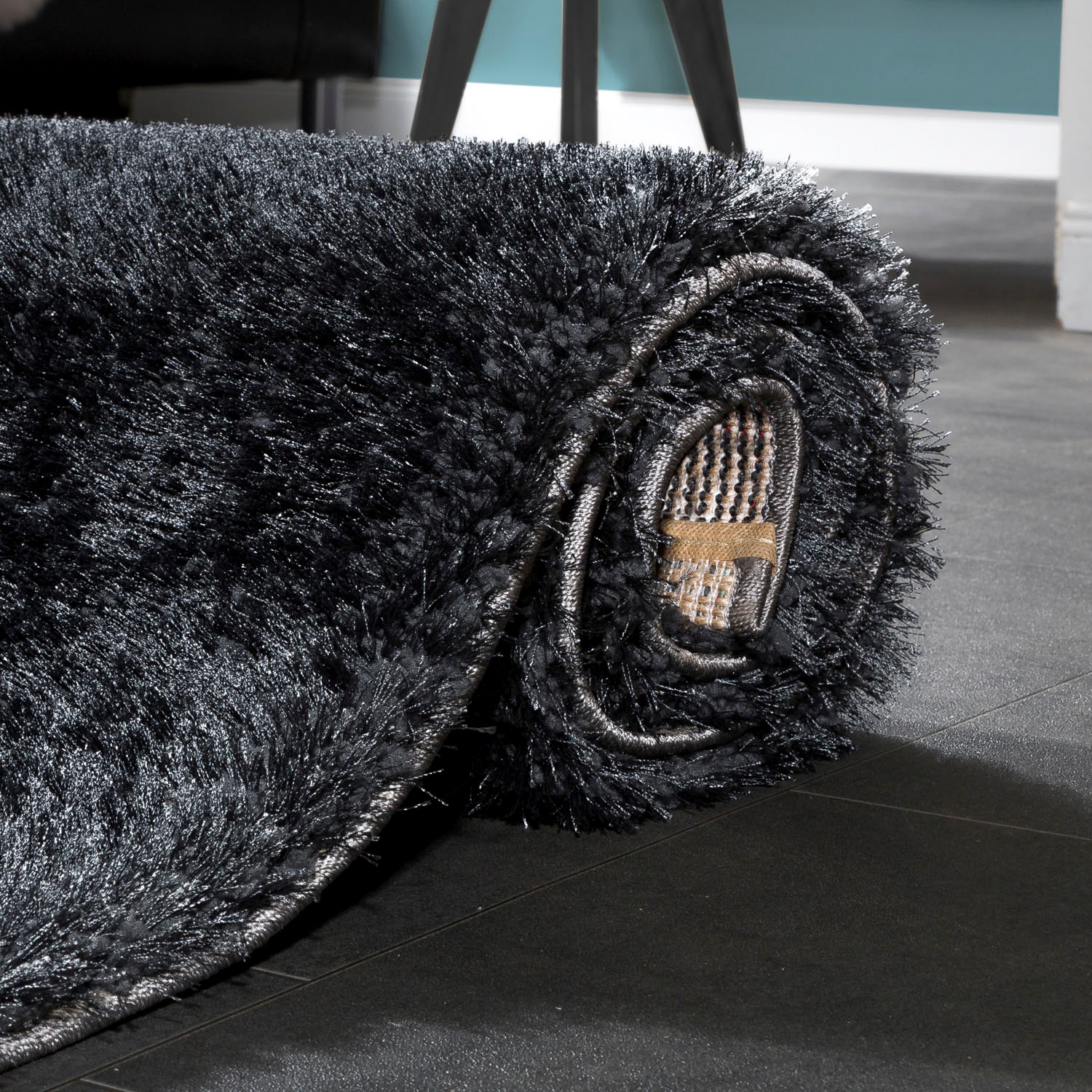 Paco Home Hochflor-Teppich »Touch 100«, rechteckig, 49 mm Höhe, weicher Uni Shaggy mit Glanz Garn, Wohnzimmer