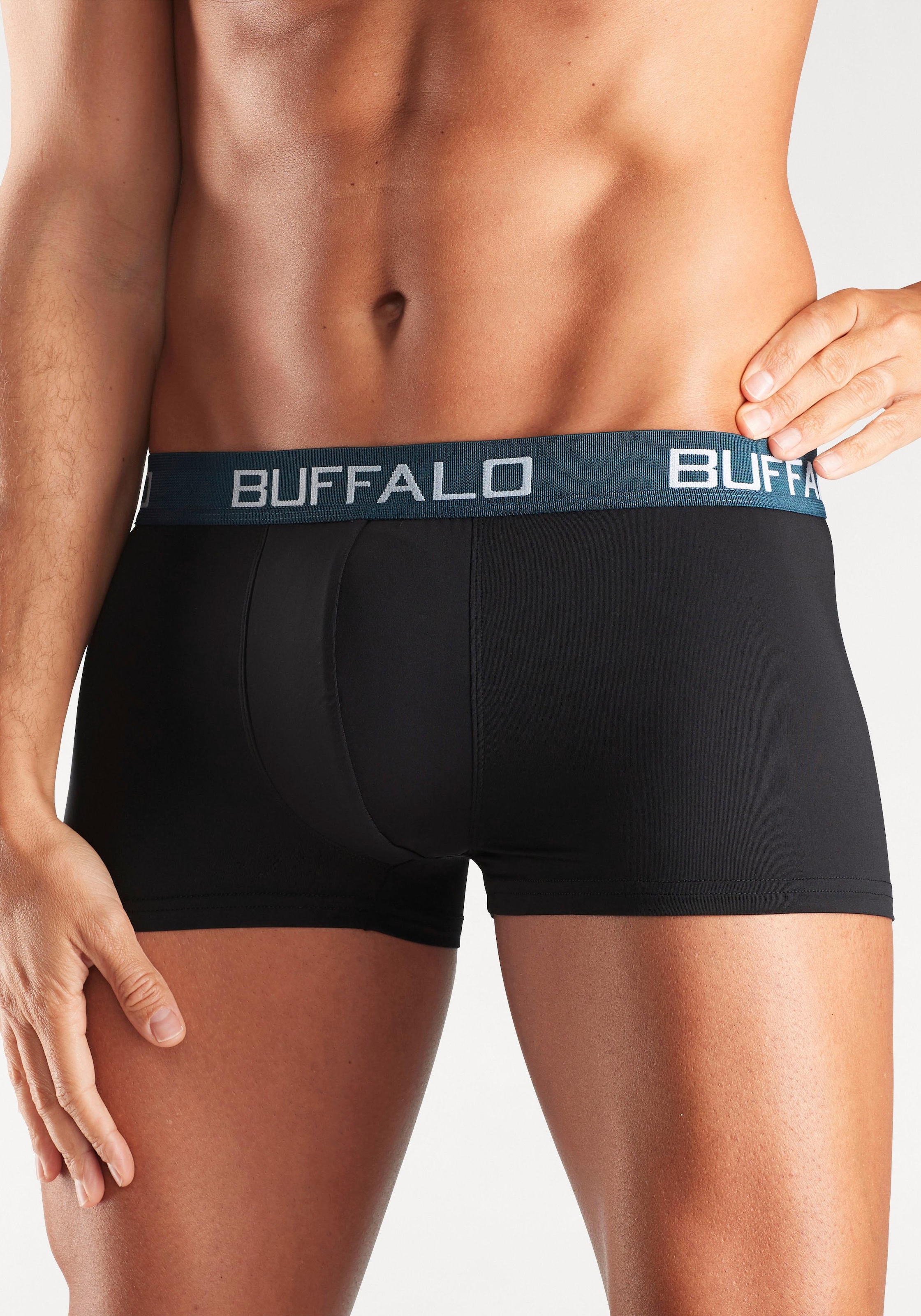 Buffalo Boxershorts, (Packung, 4 St.), in Hipster-Form mit Kontrastbund