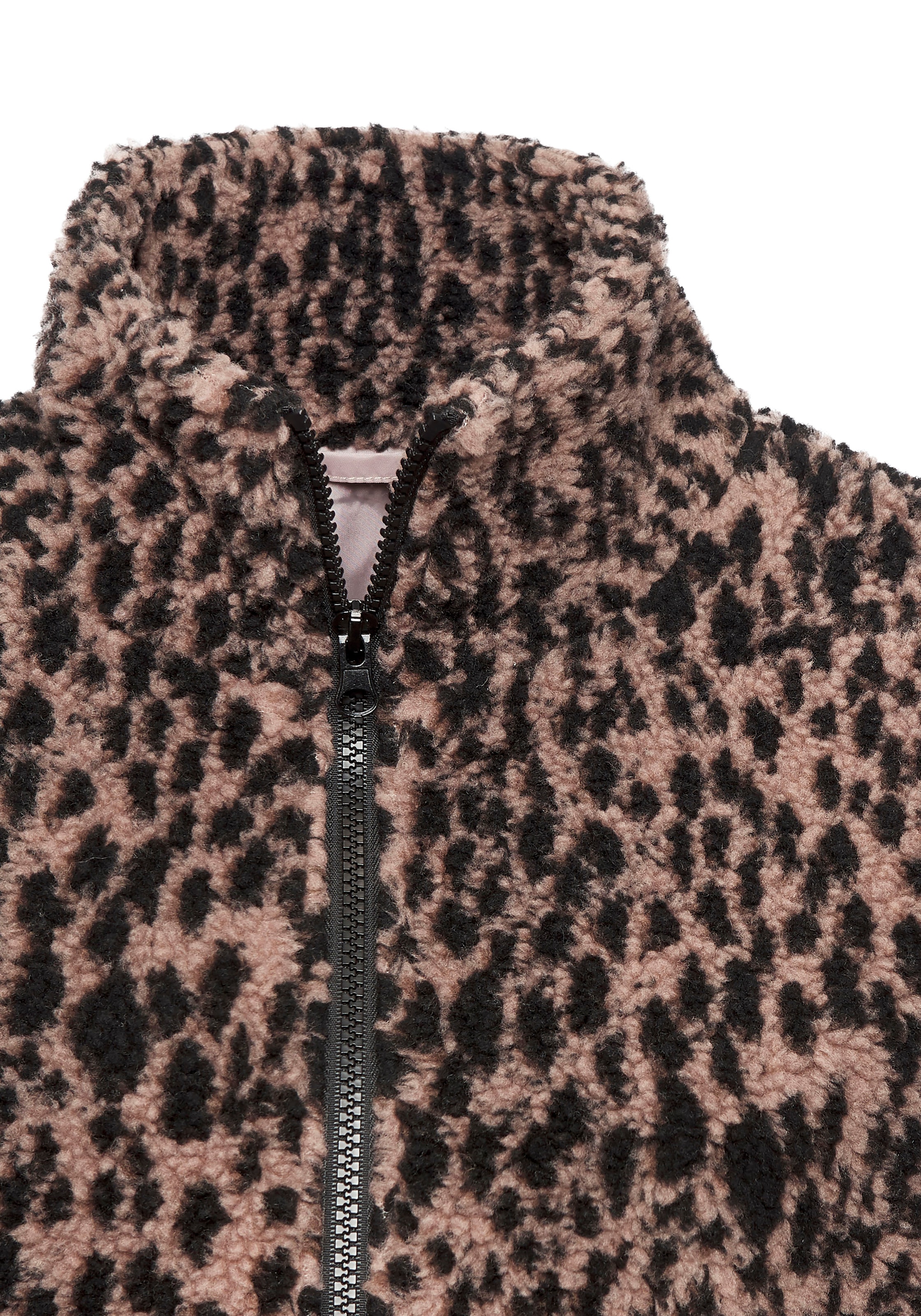 LASCANA Fleecejacke im Leomuster in weicher Fleece-Qualität