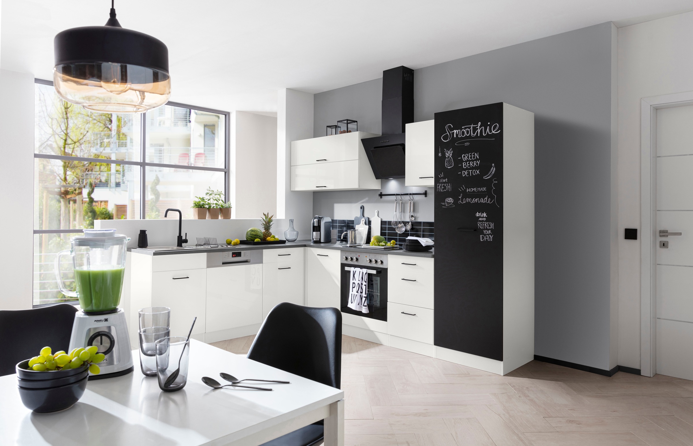 KOCHSTATION Winkelküche »KS-Trier«, mit E-Geräten, Stellbreite 220/270 cm