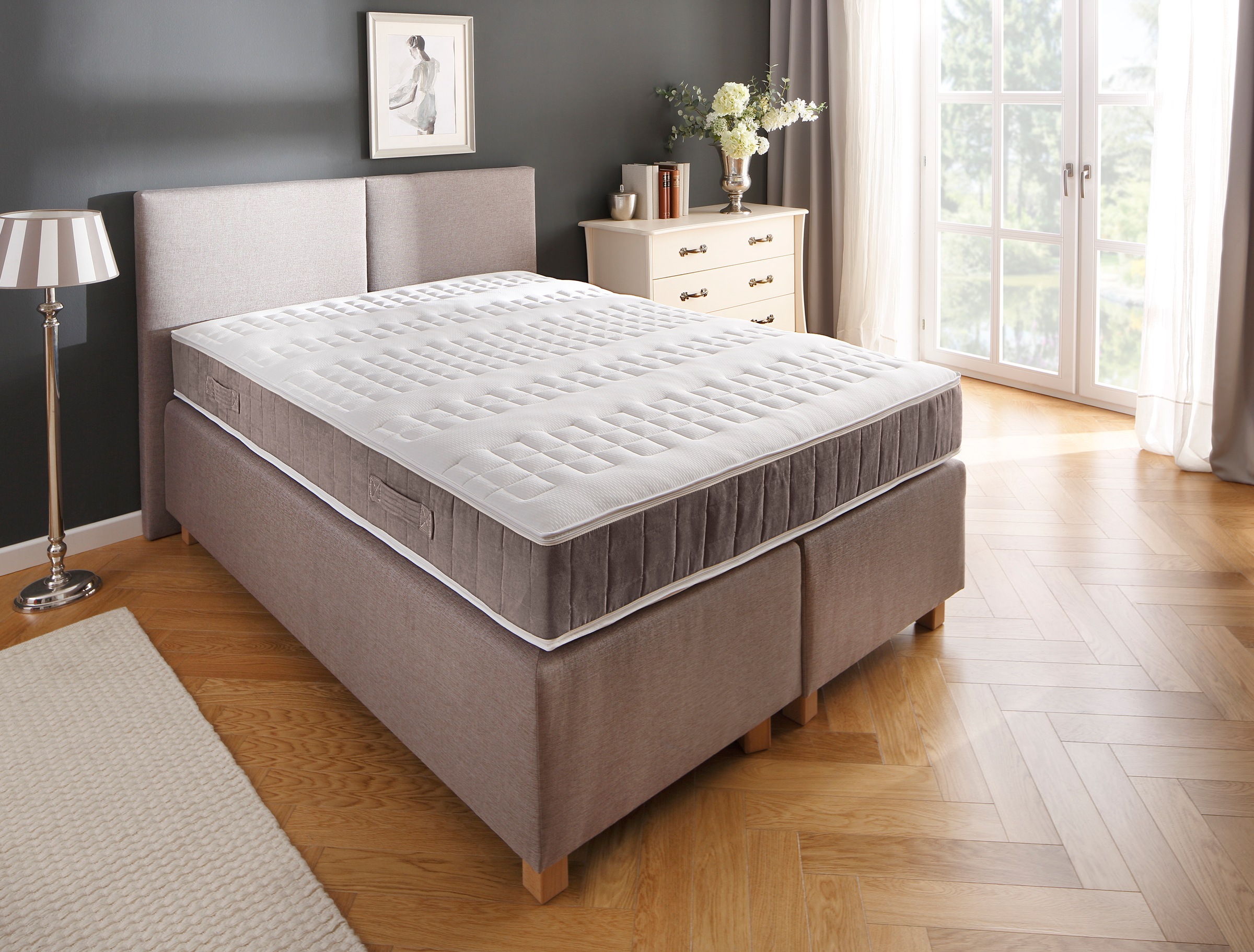 DELAVITA Boxspringmatratze »Clemens Braun«, 24 cm cm hoch, 448 Federn, (1 St.), bietet den optimalen Wohlfühlkomfort!