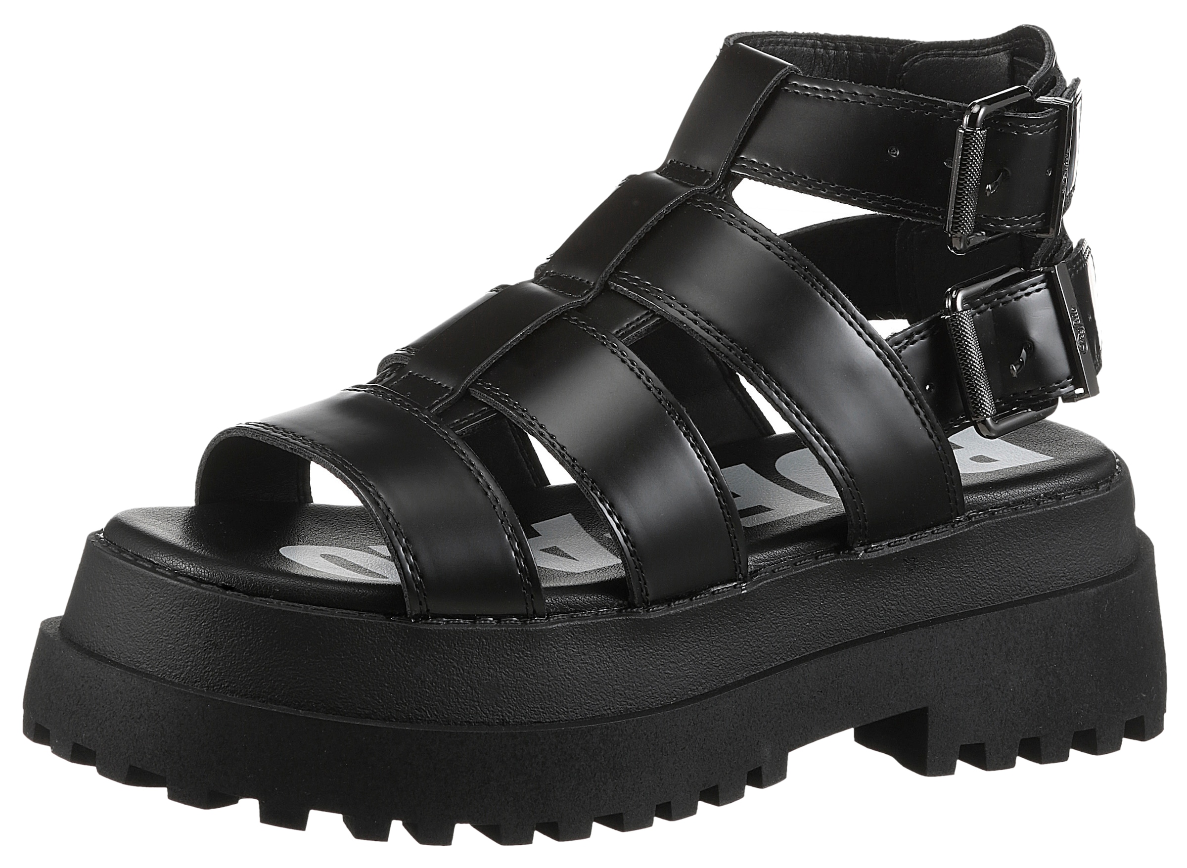 Buffalo Sandalette »PLUTO GLD«, Plateausandale, Festival-Sandale mit verstellbaren Schnallen