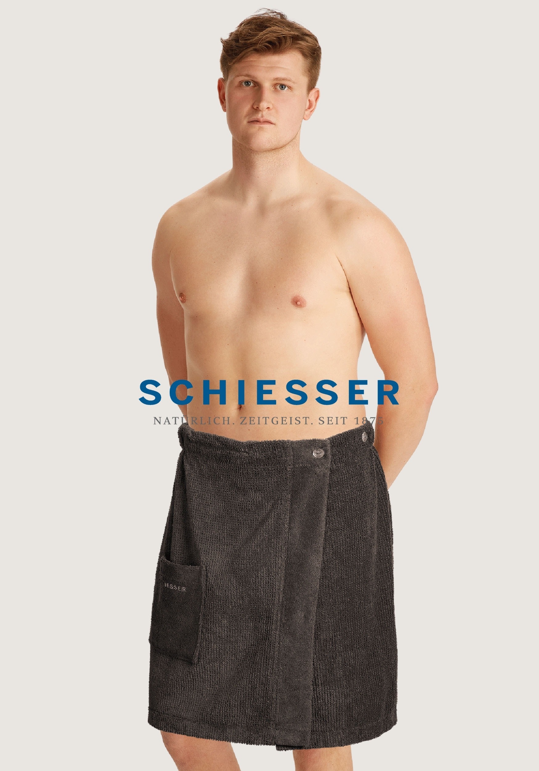 Schiesser Sarong »Saunakilt Turin für Herren in angesagter Reiskornoptik« günstig online kaufen