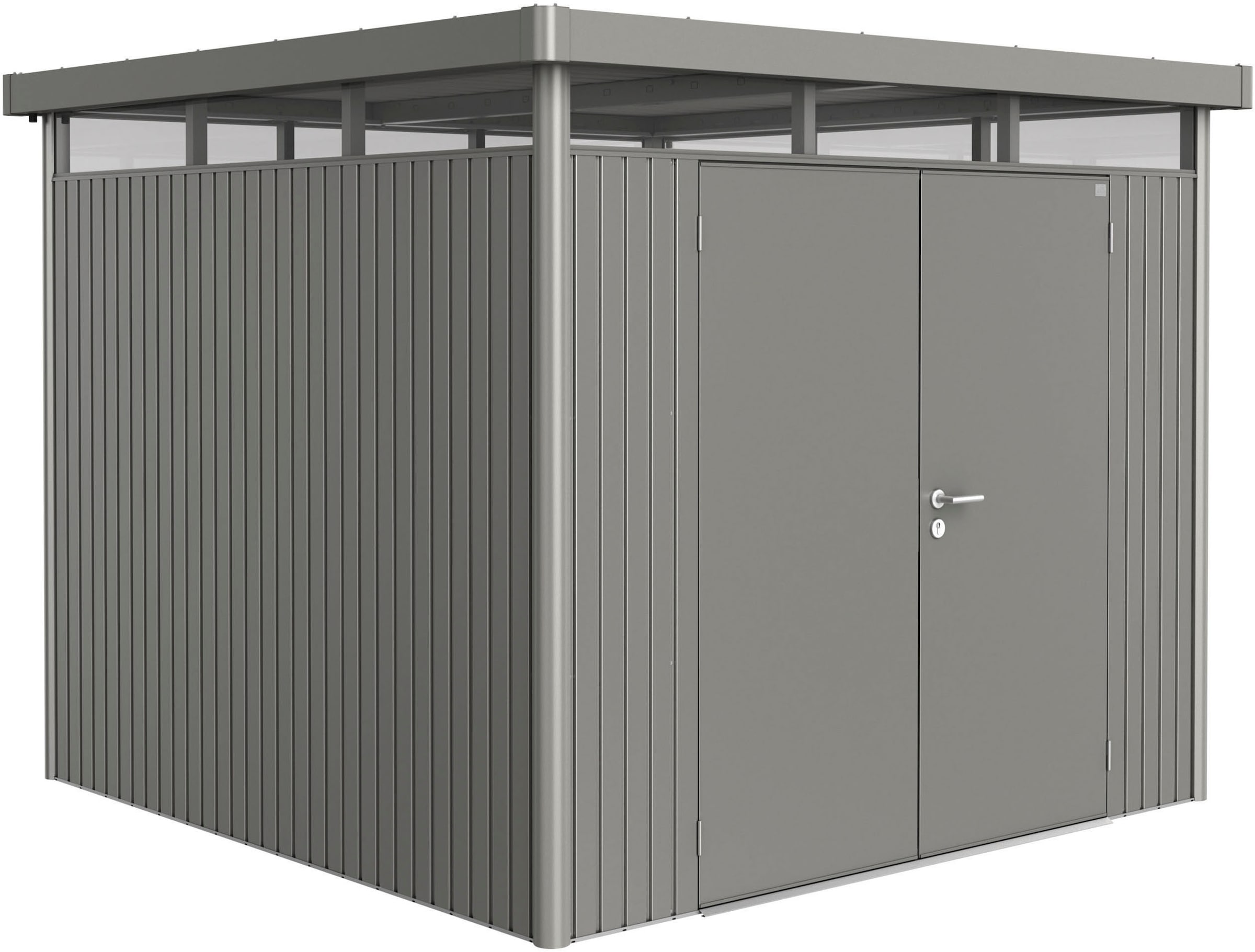 Biohort Gerätehaus »HIGHLINE Gr. H4, verschiedene Farben«, stylisches Metall-Gartenhaus mit Flachdach