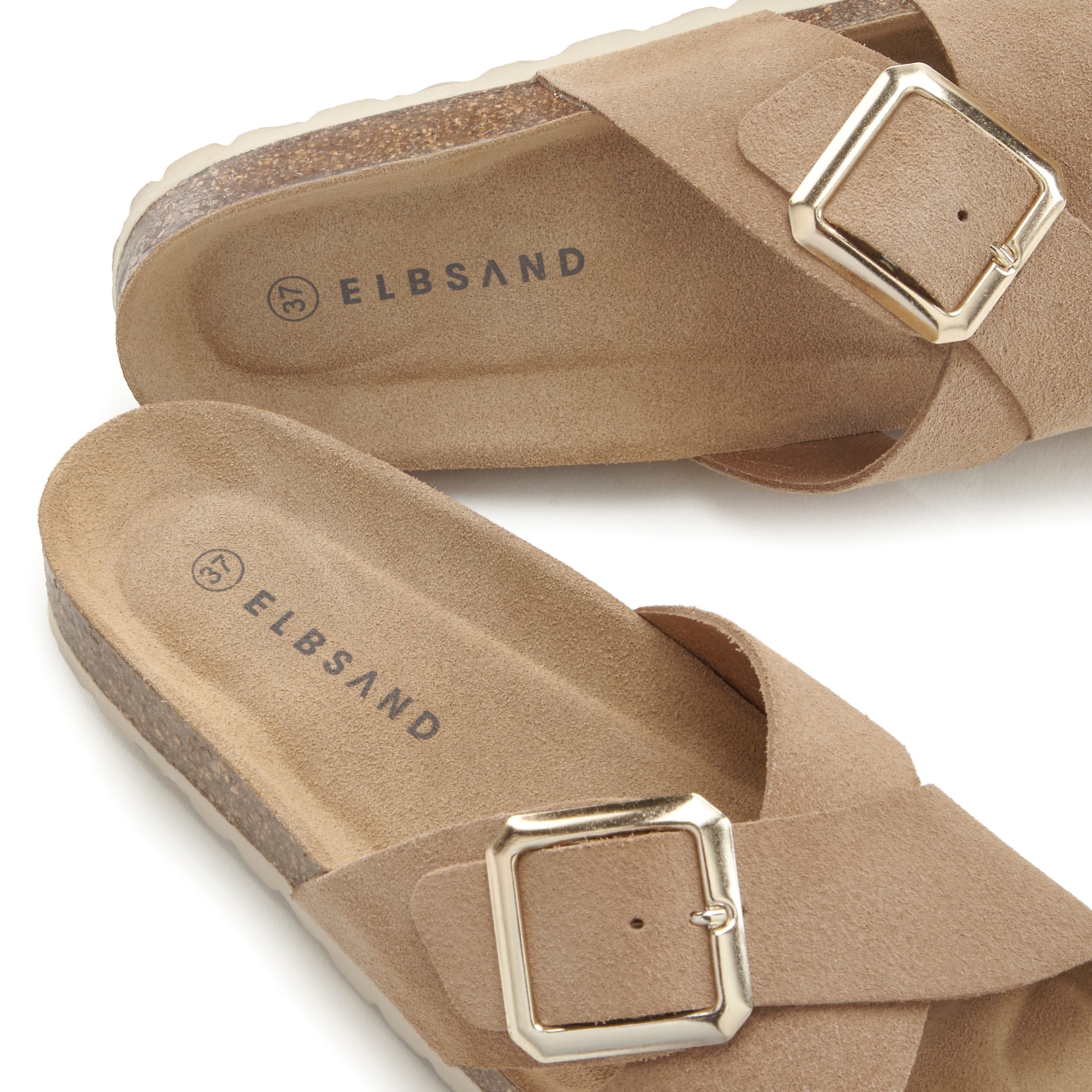 Elbsand Pantolette »Mule, Sandale, offener Schuh«, Sommerschuh aus hochwertigem Leder mit weichem Komfortkorkfußbett