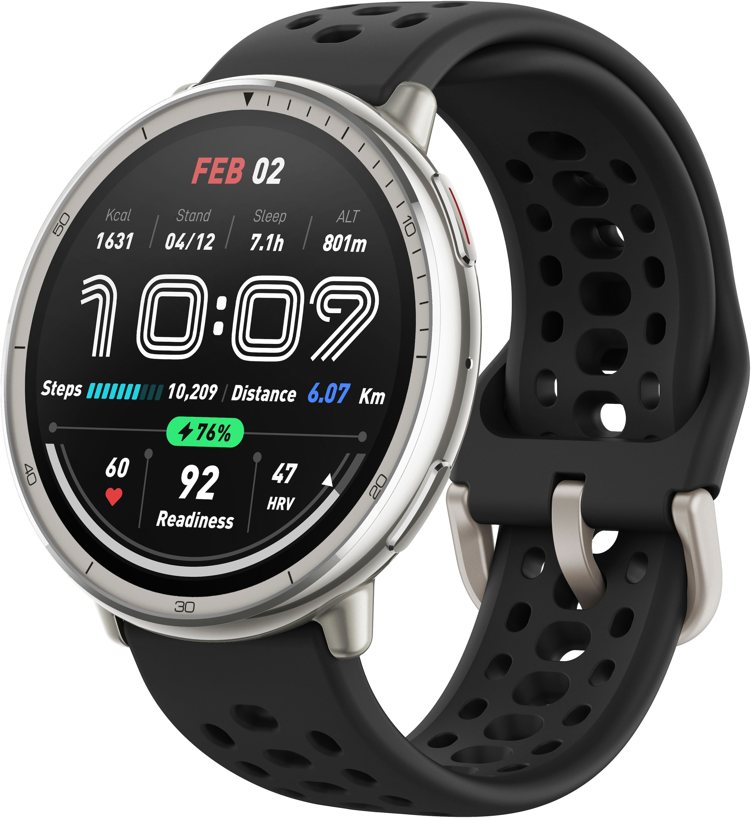 Amazfit Smartwatch »Active 2 (Round)«, (3.35 cm / 1.32 Zoll),)