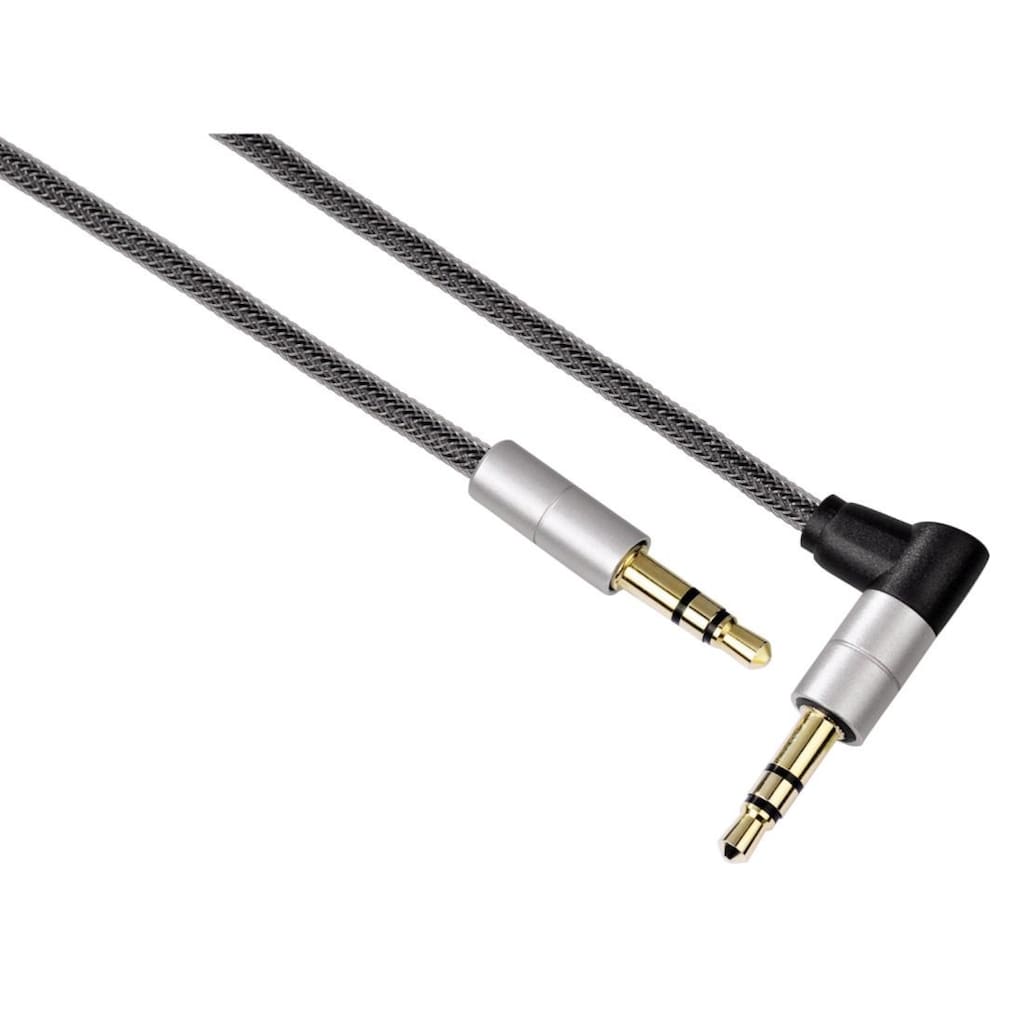 Hama Audio-Kabel »Verbindungskabel "AluLine", 3,5-mm-Klinke, Stecker-Stecker 90°, 0,75m«, 3,5-mm-Klinke, 75 cm