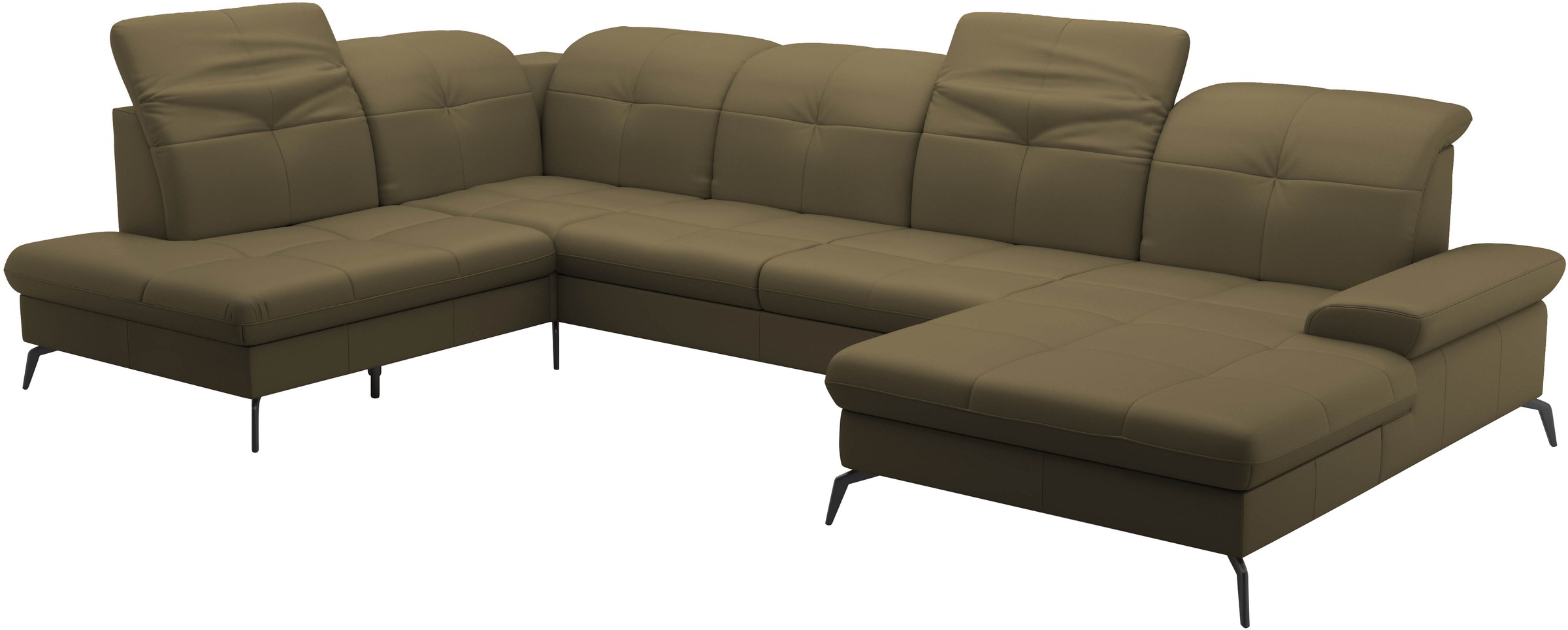 sit&more Wohnlandschaft »Amica, U-Form, inkl. Sitztiefenverstellung und Armteilverstellung«, wahlweise mit Kopfteilverstellung, Bettfunktion und Bettkasten