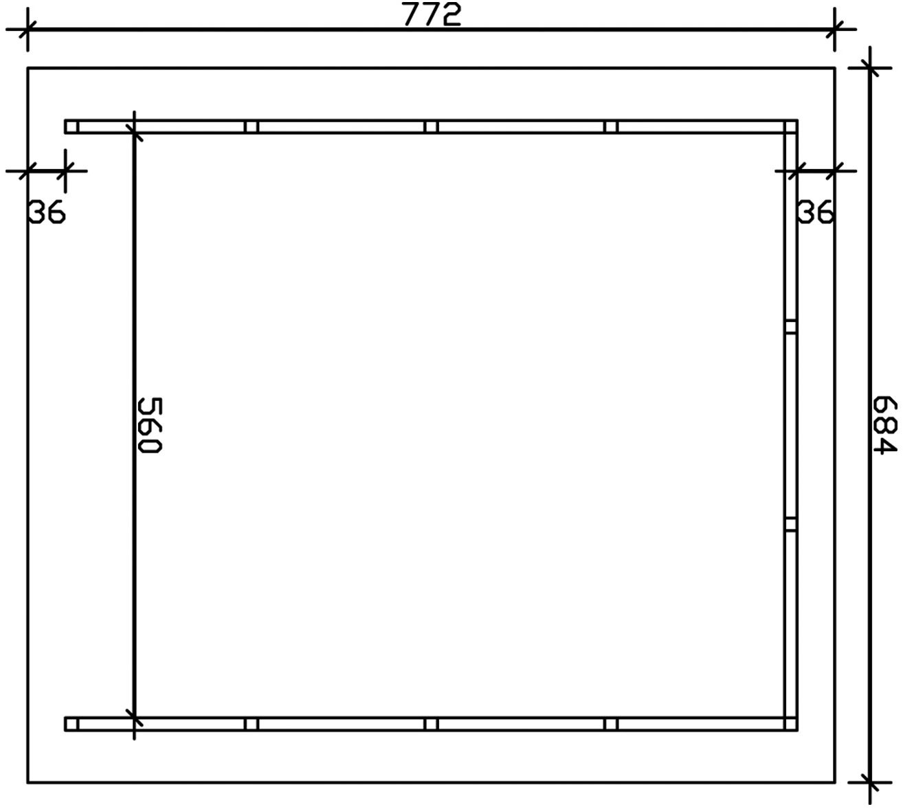 Skanholz Doppelcarport »Schwarzwald«, KVH-Fichte, 560 cm, Natur, mit Dachlattung