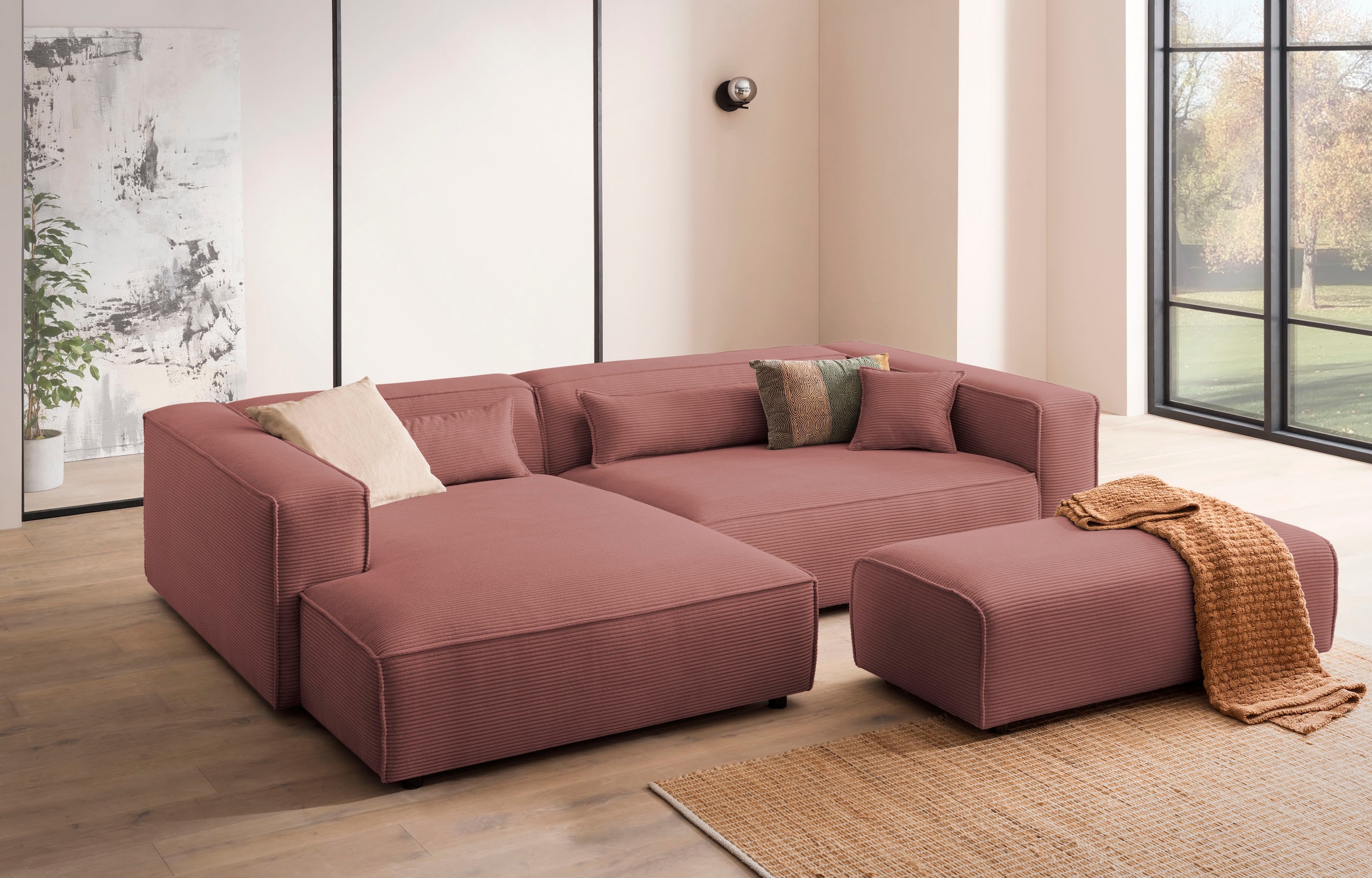 LeGer Home by Lena Gercke Ecksofa »PIARA XXL, L-Form, Schlaffunktion, Cord, günstig online kaufen