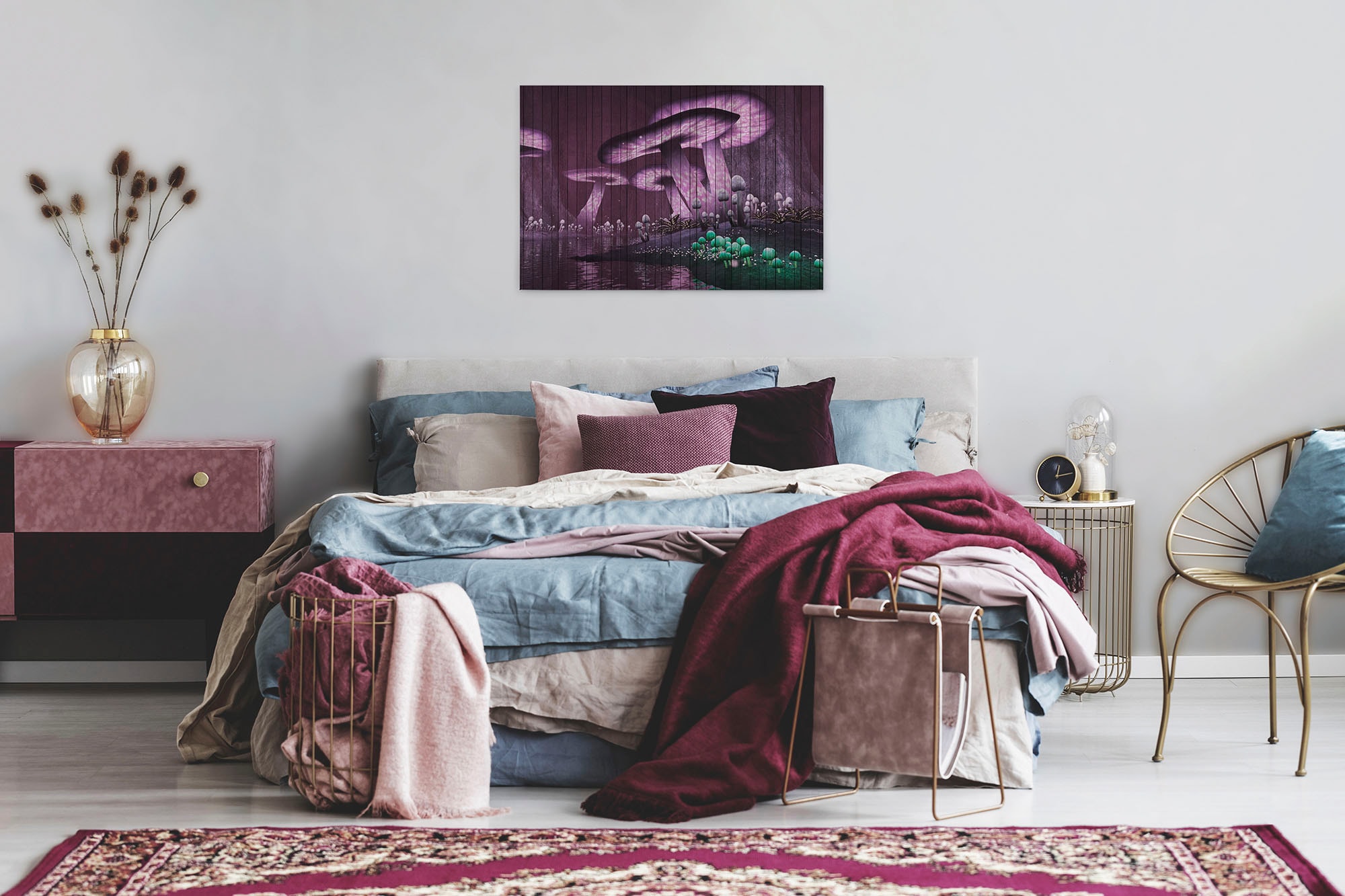 A.S. Création Leinwandbild »fantasy«, Kunst-Abstrakt-Kinder, (1 St.), Keilrahmen Bild Holzoptik Fantasiewelt Leinwand-Bild Wohnzimmer modern