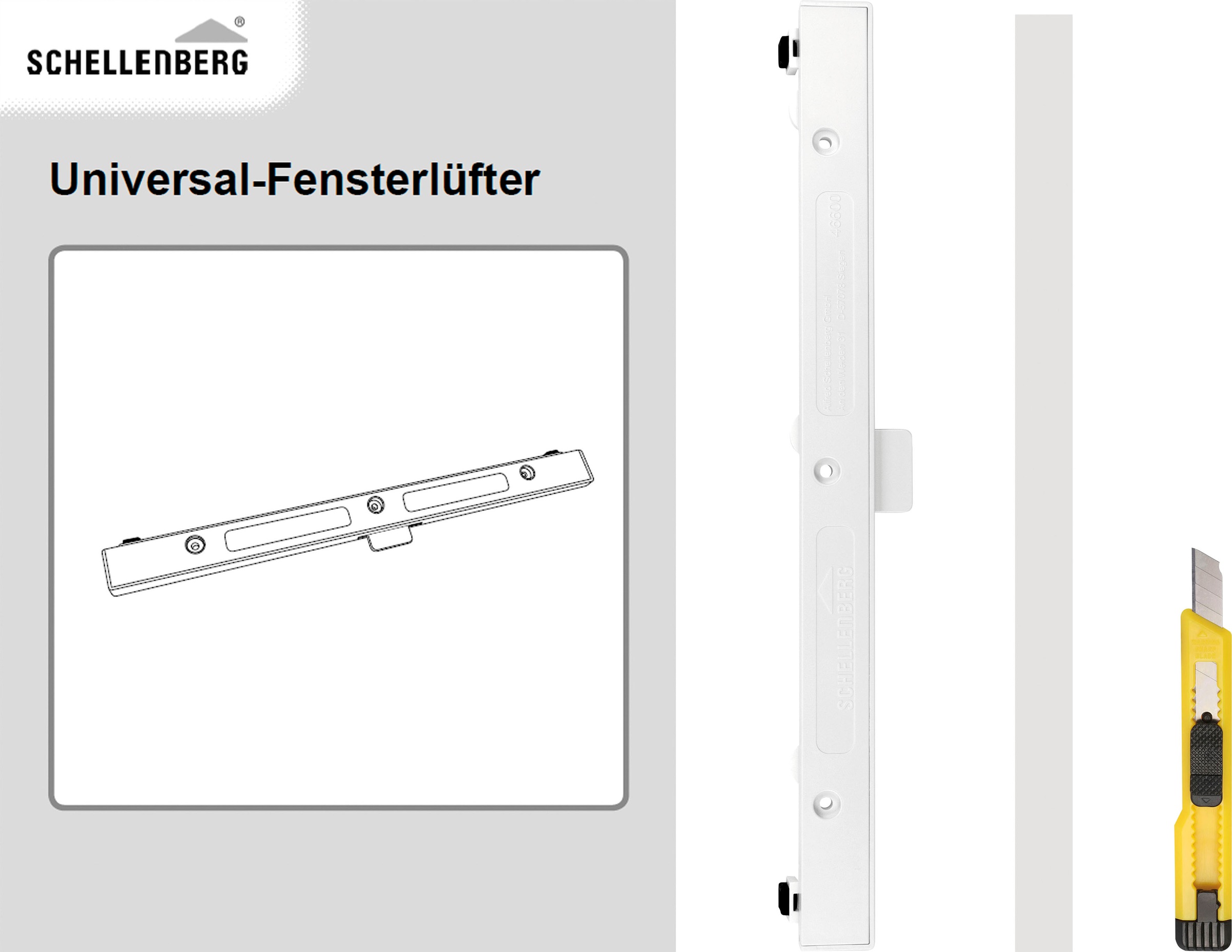 SCHELLENBERG Fensterfalzlüfter »Universal-Fensterlüfter für gesünderes Raumklima« 1 Stk. tlg. durch ständige Feinlüftung, erhältlich im 1er Set oder Doppelpack