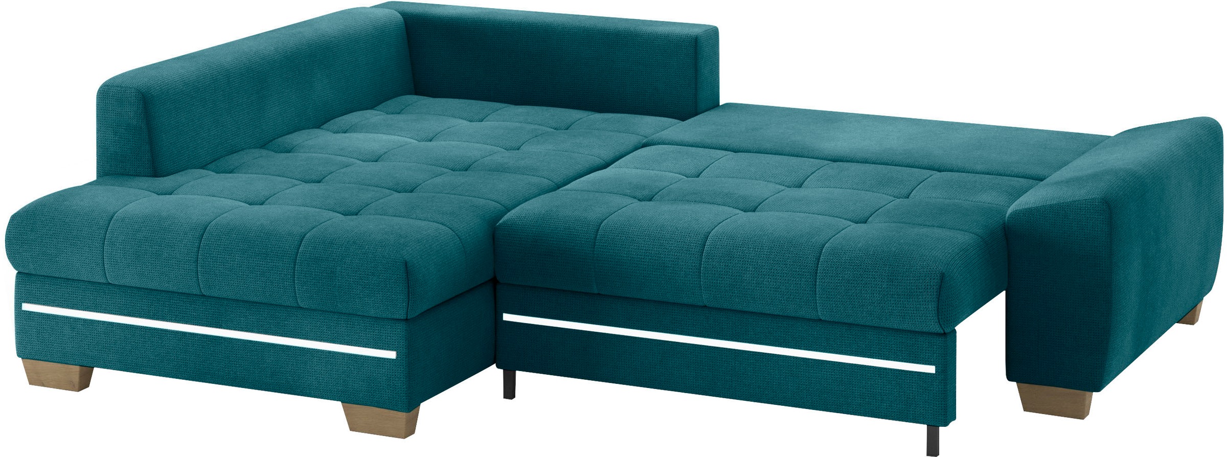 Mr. Couch Ecksofa »Nikita II, L-Form«, mit RGB-LED Beleuchtung, wahlweise mit Bett, Bettkasten, Kaltschaum