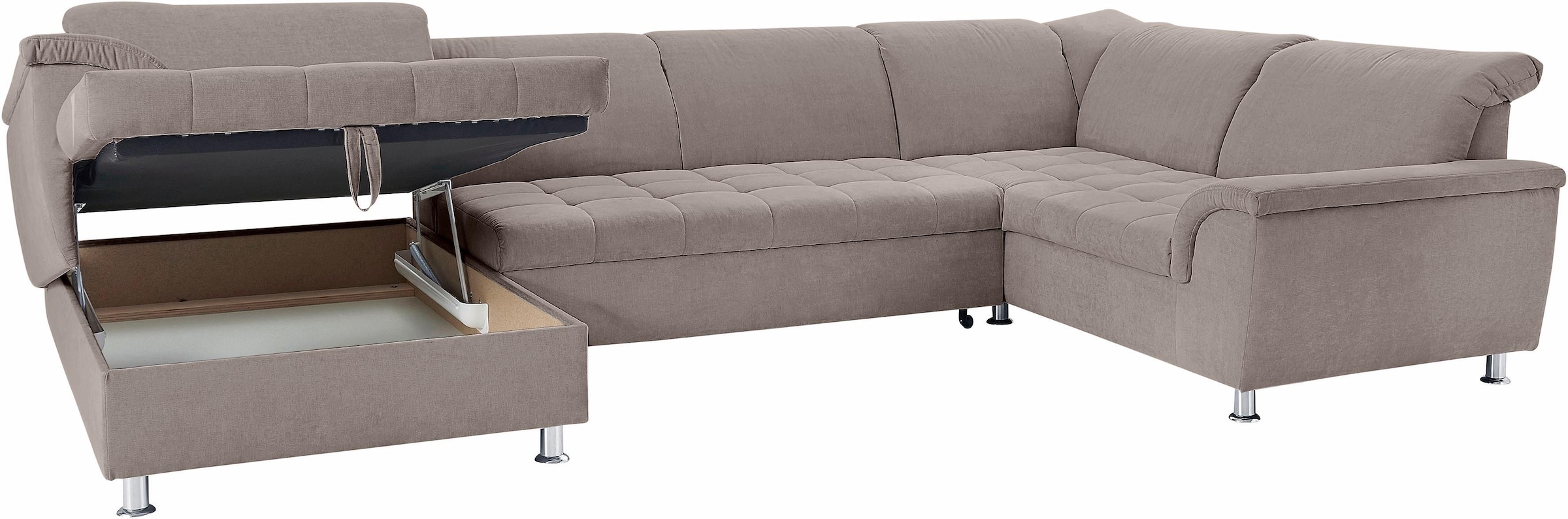 Wohnlandschaft Franzi wahlweise mit Kopfteilverstellung Bettfunktion, Bettkasten
