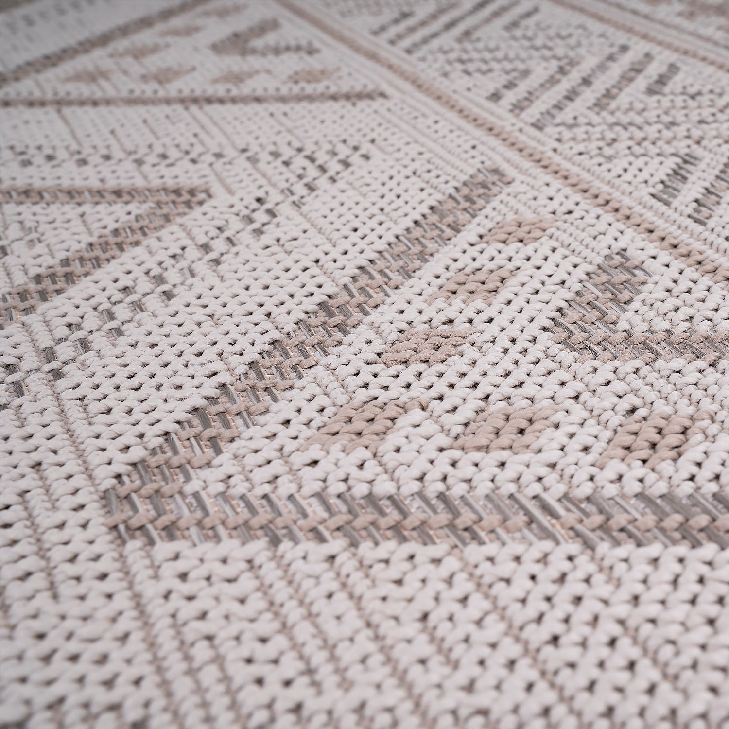 Paco Home Teppich »Vermont 184«, rechteckig, 4 mm Höhe, Flachgewebe, modernes Design mit Rauten, gesteift, Outdoor geeignet