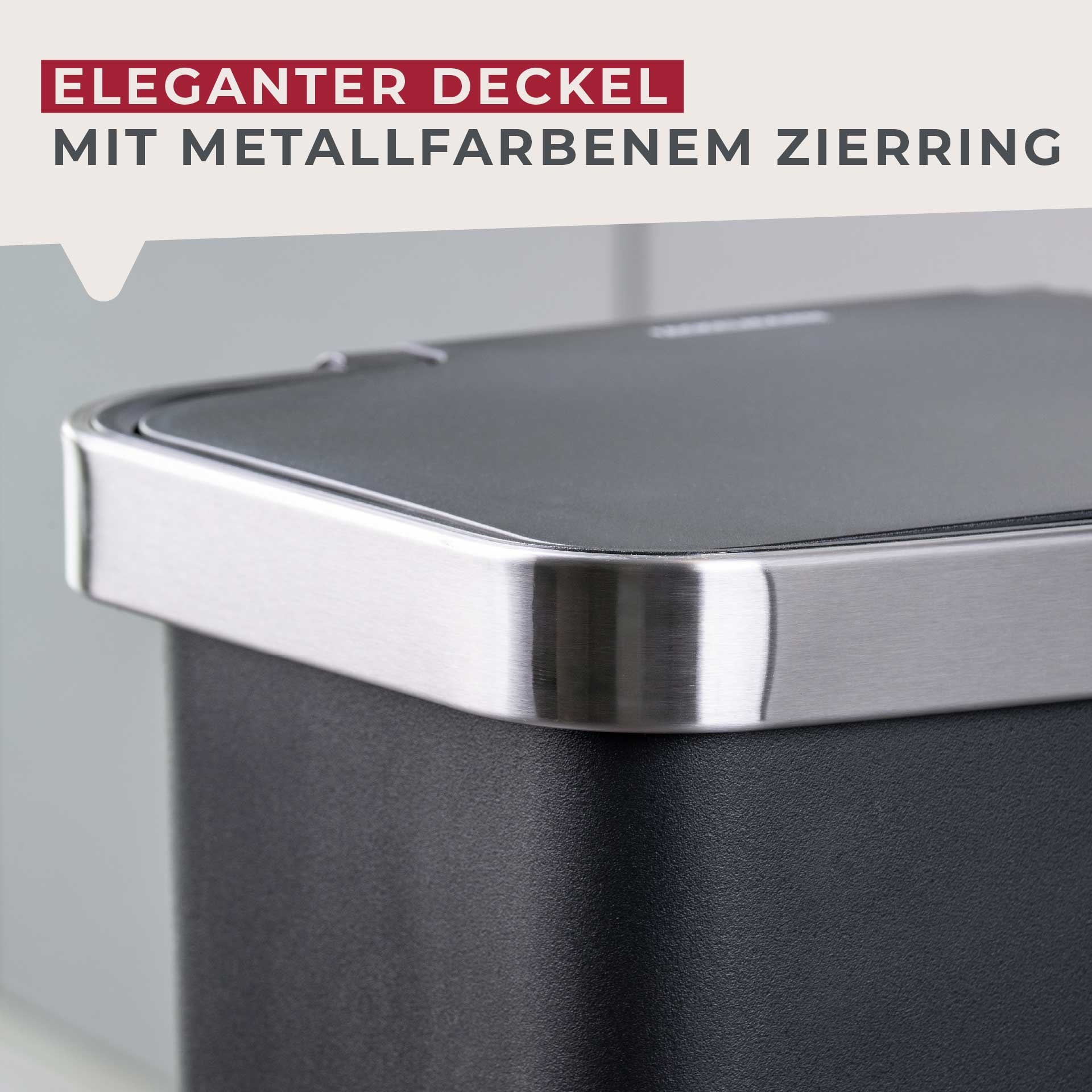 FACKELMANN Mülleimer »SEATTLE, Pedal-Abfalleimer 45L« 1 Behälter stilvoller Mülleimer mit Soft-Close System & robustem Pedal