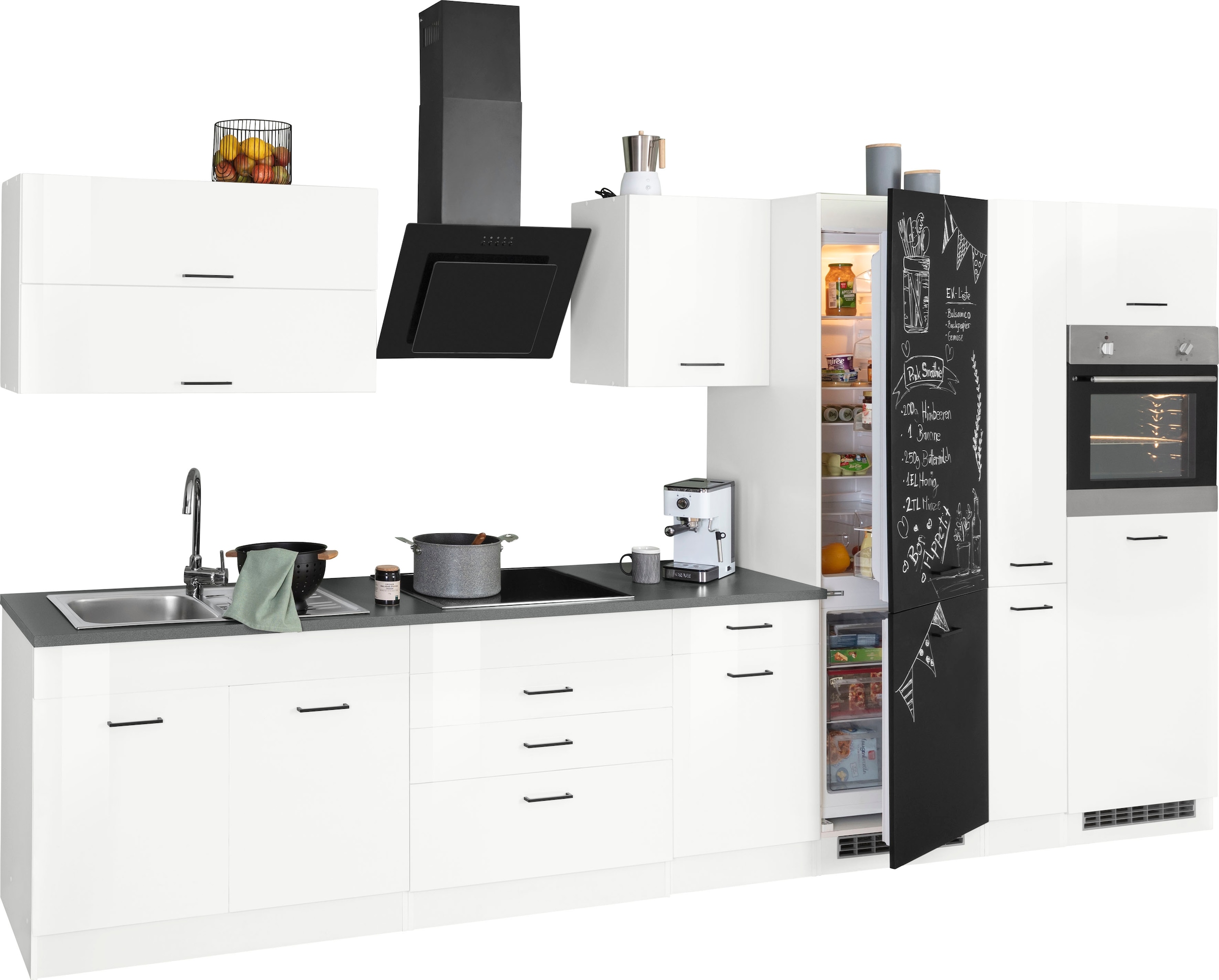 KOCHSTATION Küchenzeile »KS-Trier«, mit E-Geräten, Breite 380 cm