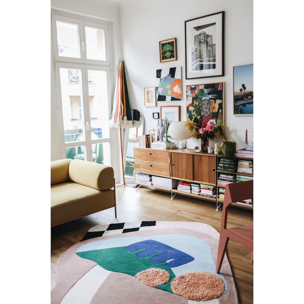 TOM TAILOR HOME Designteppich »Bings Oranges & Combs«, rechteckig, Kurzflor, reine Wolle, modernes abstraktes Design