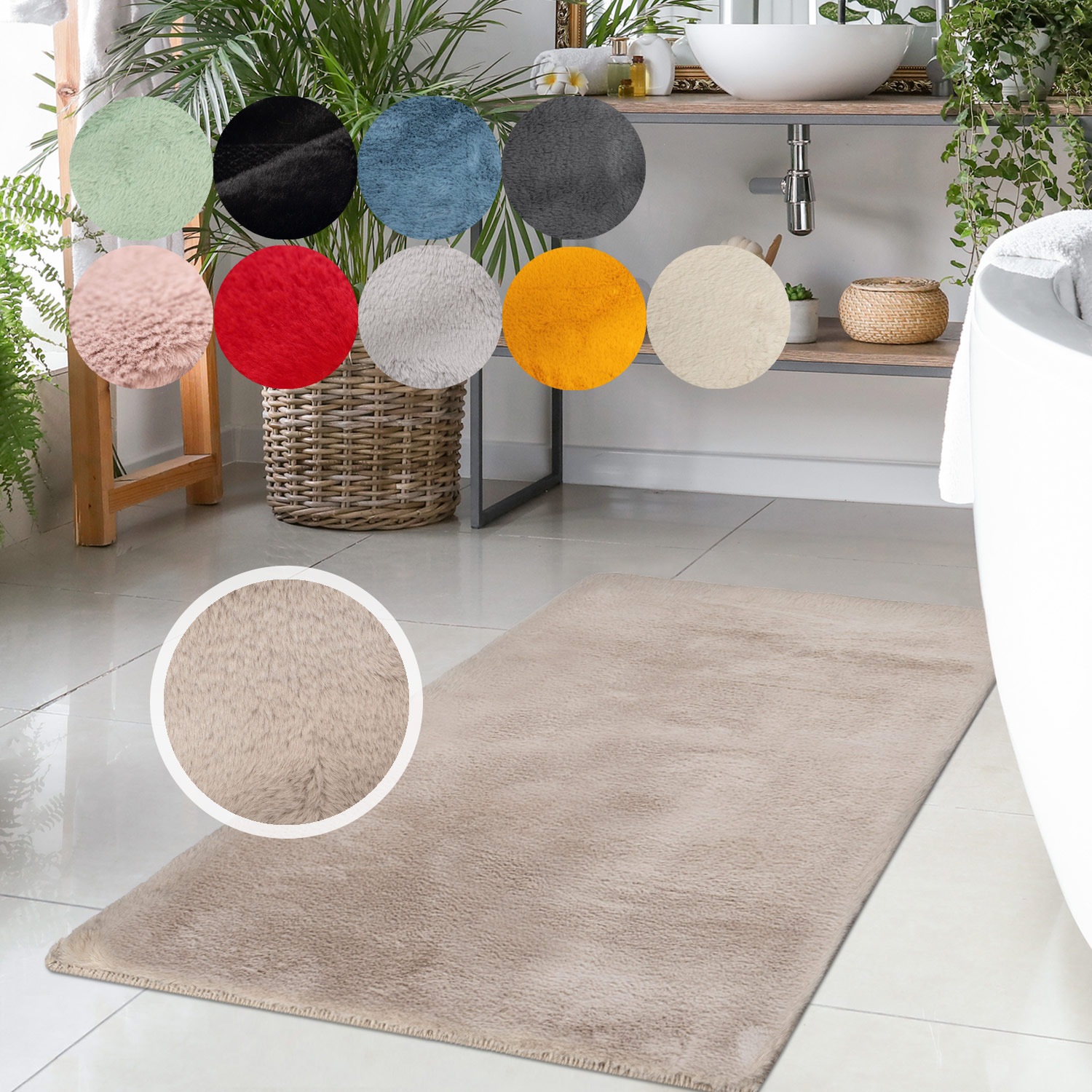 Carpet City Badematte »Topia Mats, Badteppich uni« Höhe 14 mm rutschhemmend günstig online kaufen