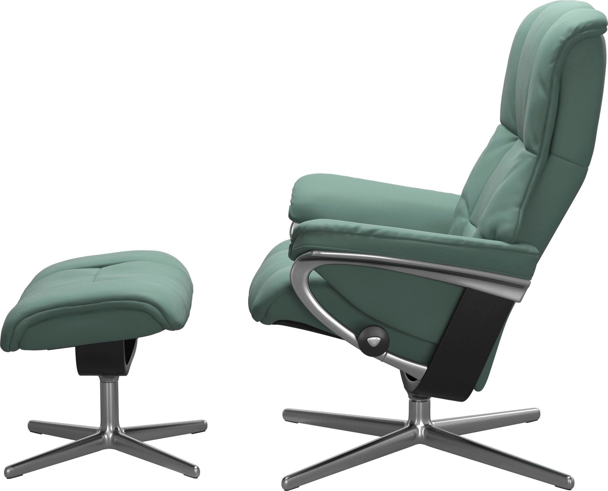 Stressless® Relaxsessel »Mayfair«, (Set, Relaxsessel mit Hocker), mit Hocker, mit Cross Base, Größe S, M & L, Holzakzent Schwarz