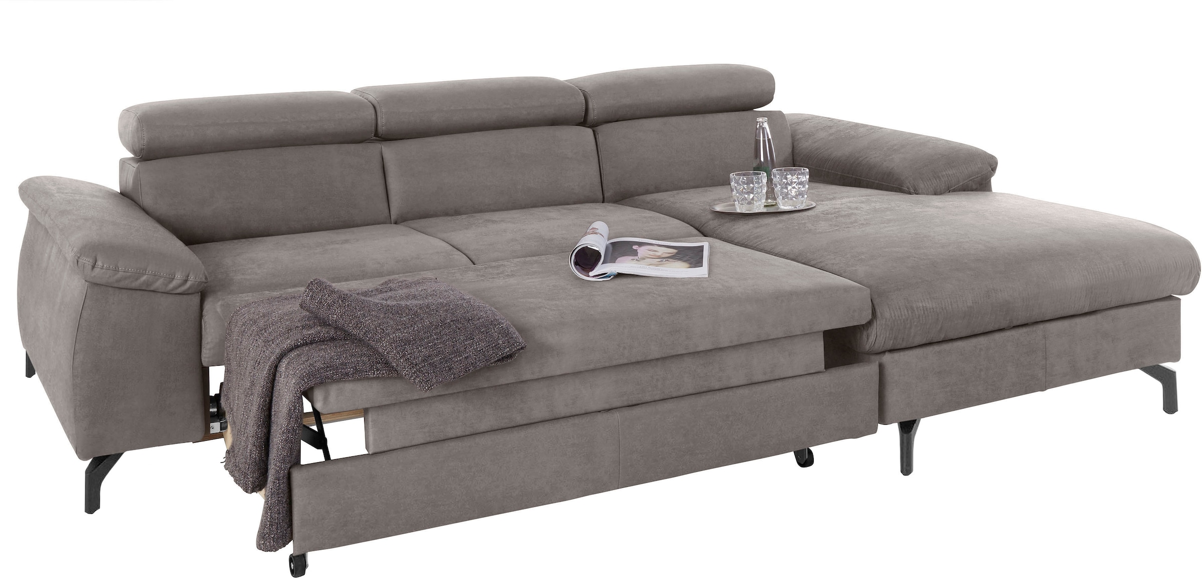 COTTA Ecksofa »Kitty L-Form«, mit Kopfteilverstellung, wahlweise mit Bettfunktion & Bettkasten