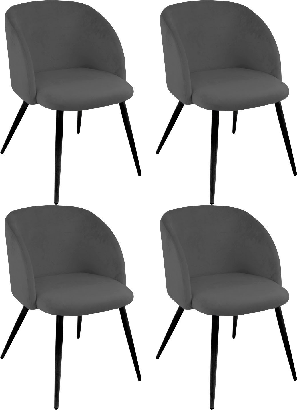 Paroli Armlehnstuhl »Dali«, (Set), 4 St., Velourstoff fein, (2 oder 4 Stück günstig online kaufen