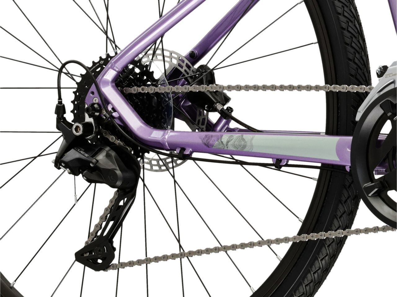 Kross Crossrad »Crossrad Damen 28" Evado 5.0 lila 18 Gänge« 18 Gang Shimano CUES U3020 Schaltwerk Kettenschaltung