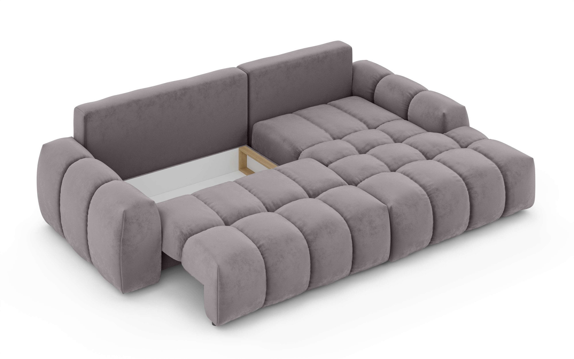 INOSIGN Ecksofa »AZITA klein optionale Schlafsofa mit Bettkasten, B/T/H: 270/166,5/84cm«, L-Form mit Wellenunterfederung, Bubble-Optik