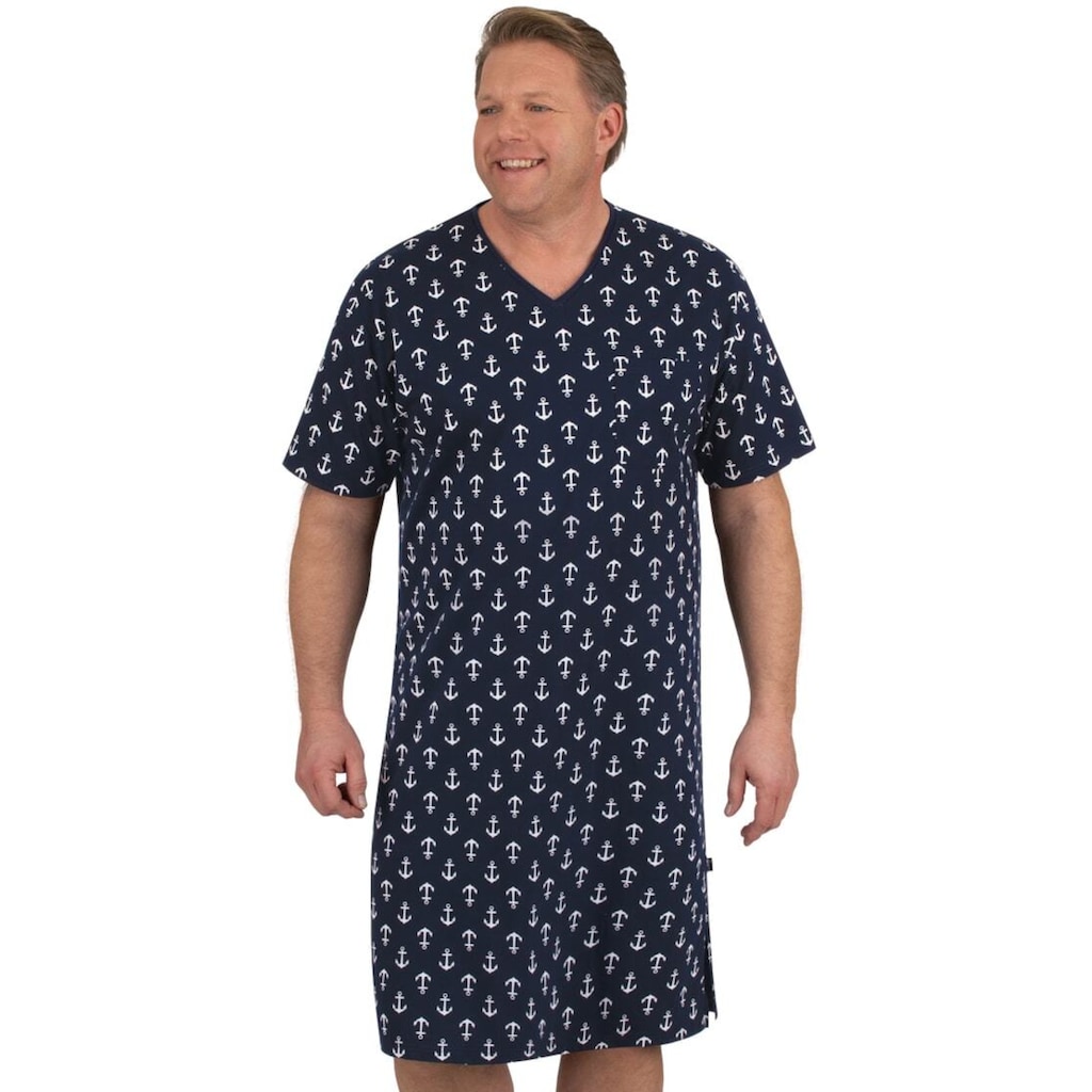Trigema Pyjama »TRIGEMA Herren Nachthemd mit Anker-Druck«