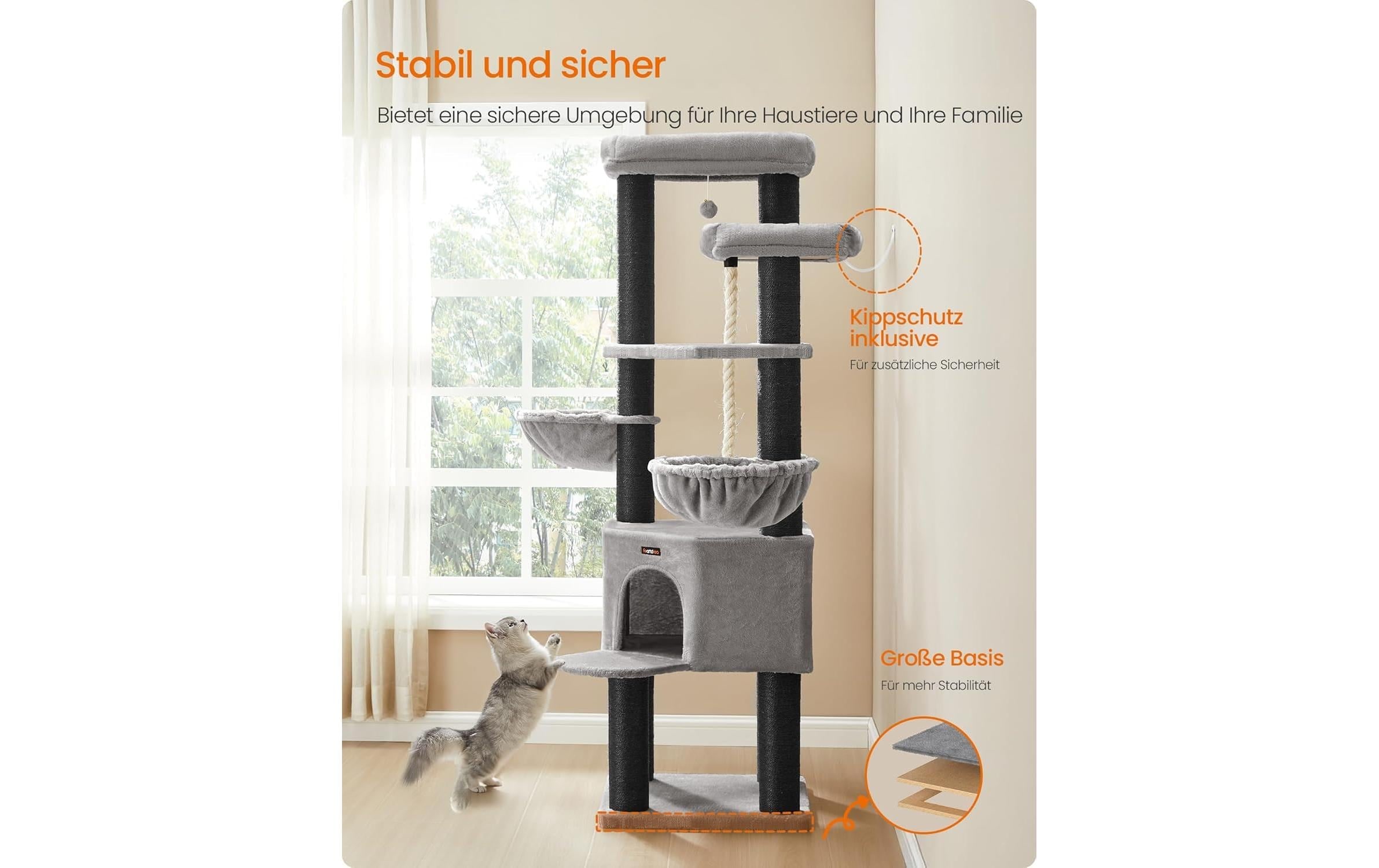FEANDREA Kratzbaum »Large Multi-Tier Cat Tree 55 x 55 x 195 cm« 195 cm hoch