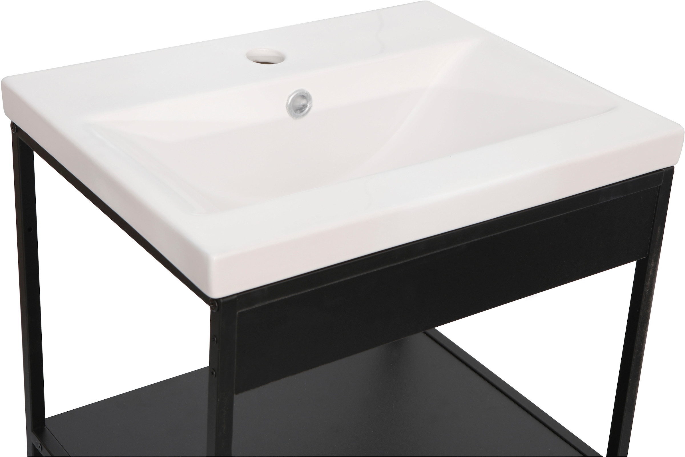 INOSIGN Waschbeckenunterschrank »Lodi«, (1 St.), Badezimmerregal mit 2 offenen Fächern - (B/T/H) 51/40/80 cm