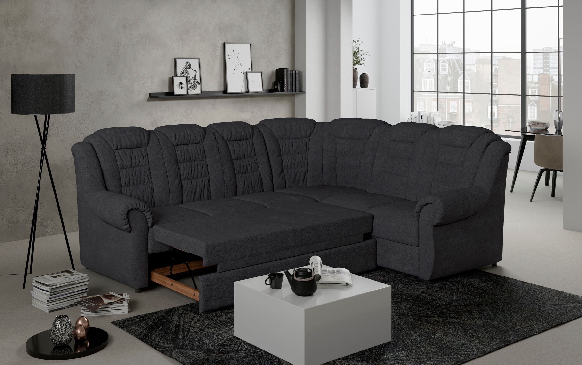 Home affaire Ecksofa »Boston L-Form«, mit hoher Rückenlehne, wahlweise mit günstig online kaufen