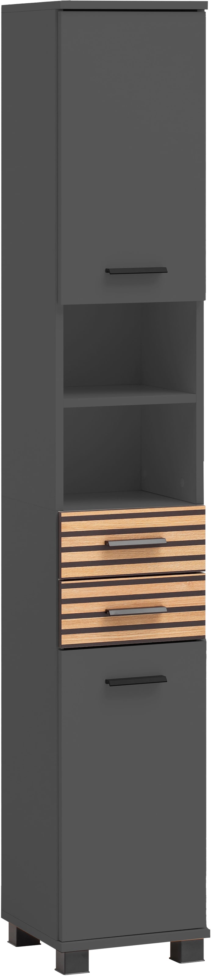 welltime Hochschrank »Katta, Breite 30 cm« Wechselbarer Türanschlag, Schubladen mit Akustikprint