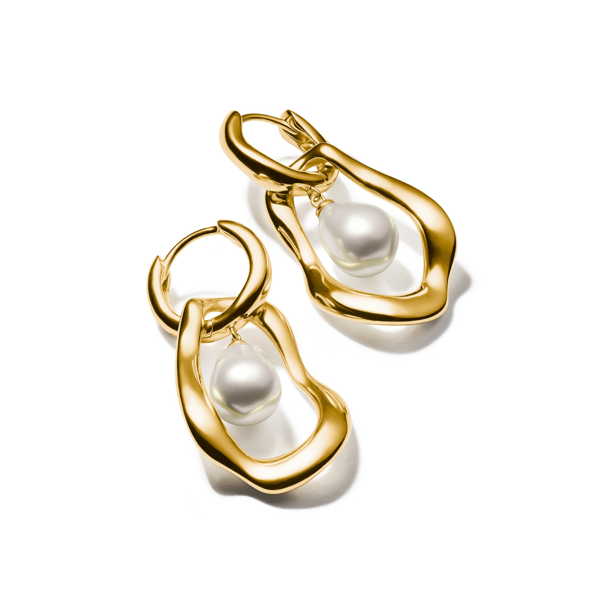 THOMAS SABO Paar Creolen »Natural Beauty Statement-Creolen mit Anhänger, Bold Elegance«, mit Süßwasserzuchtperle
