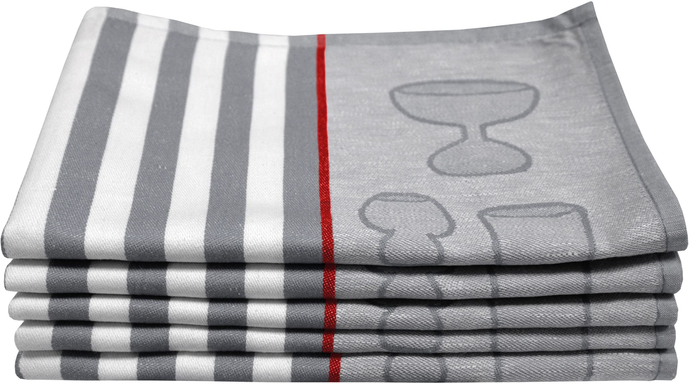 Dyckhoff Geschirrtuch »Gläser / Halbleinen«, (Set, 5 tlg.), mit Gläser & St günstig online kaufen