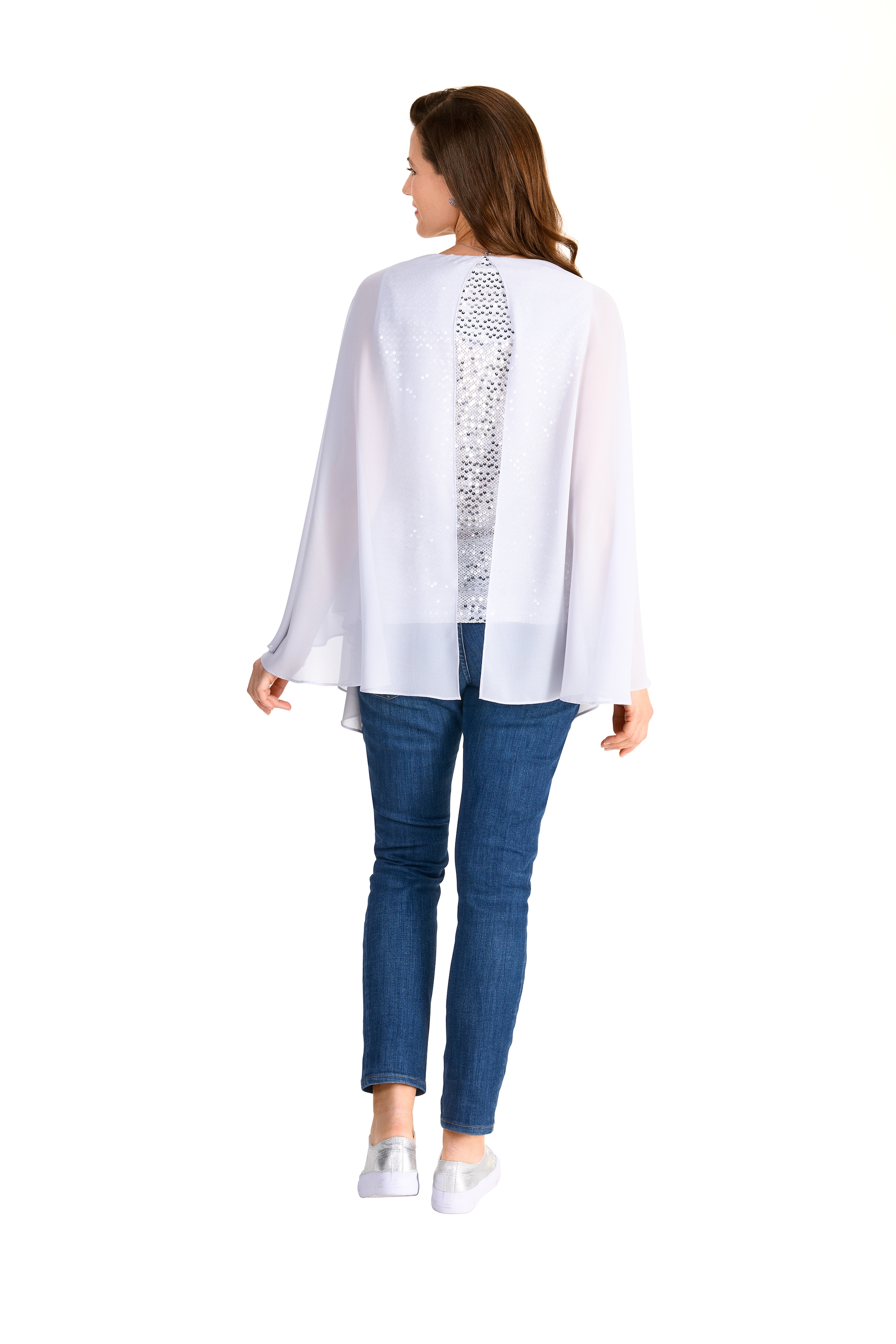 HERMANN LANGE Collection Fledermausshirt, mit Pailleten und im Lagenlook